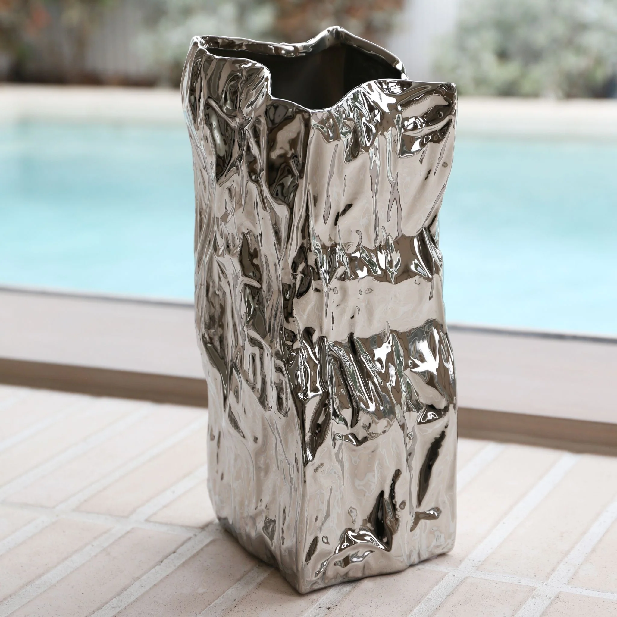 101 COPENHAGEN Kami Vase Mini, H25cm, Chrome - Image 2