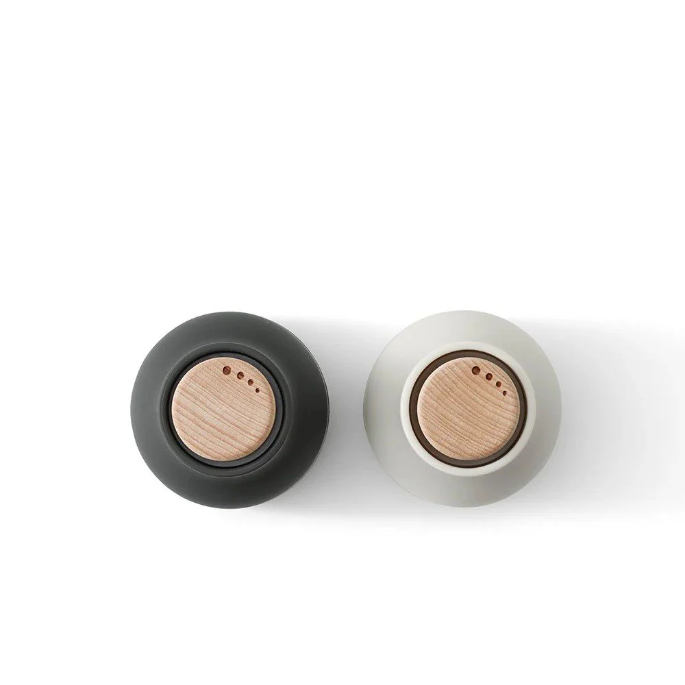AUDO CPH Salt and Pepper Bottle Grinders Set, Small, Ash/Carbon w/ Beech Lid - Image 3