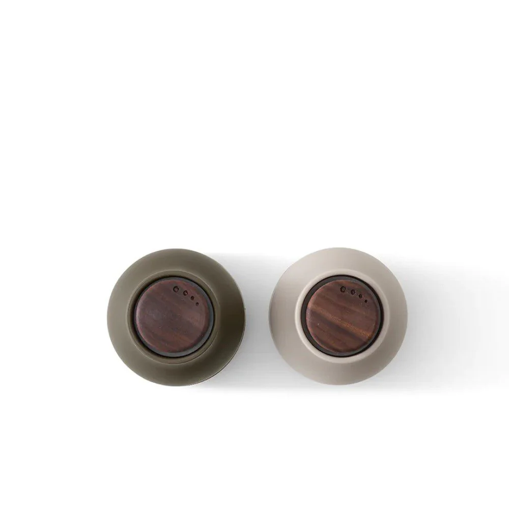 AUDO CPH Salt and Pepper Bottle Grinders Set, Small, Hunting Green/Beige w/ Walnut Lid - Image 4