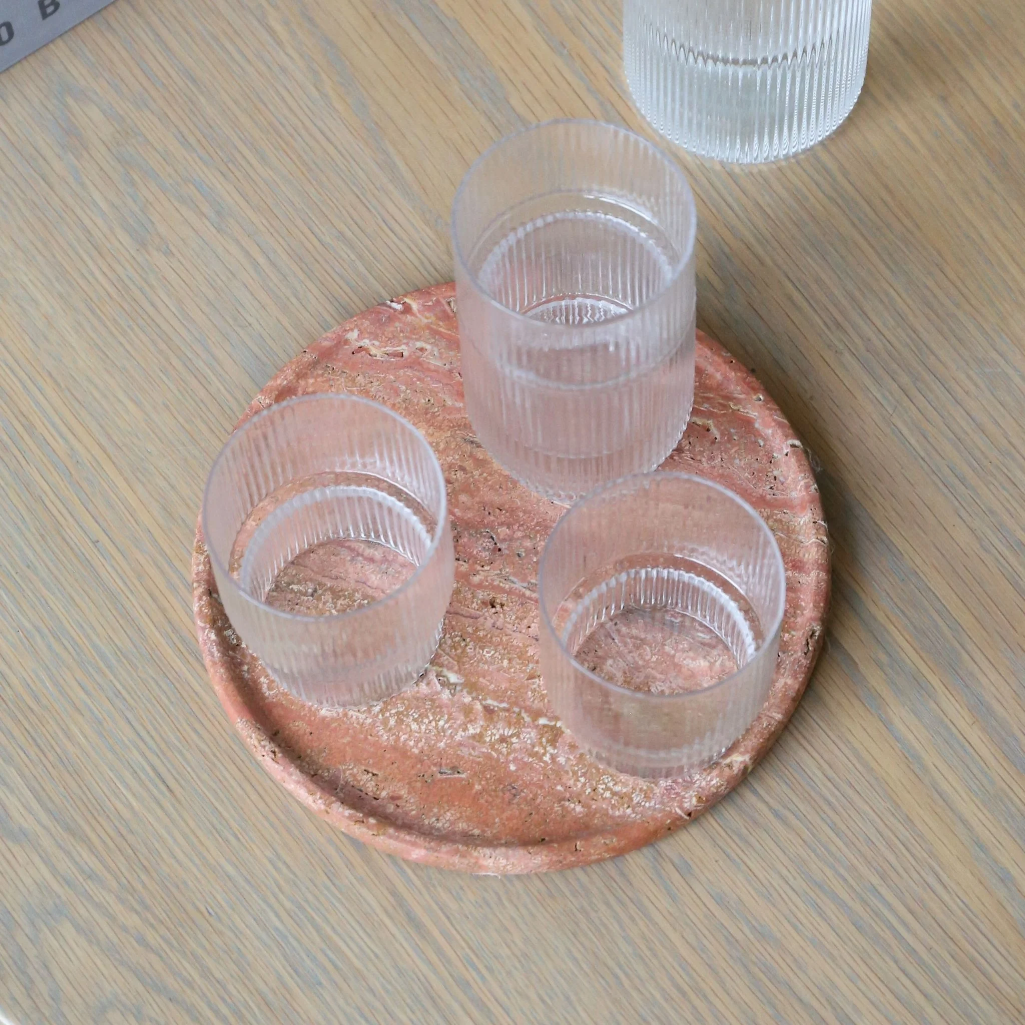 BLACK BLAZE Linea Slim Tray, D20cm, Red Travertine - Image 2