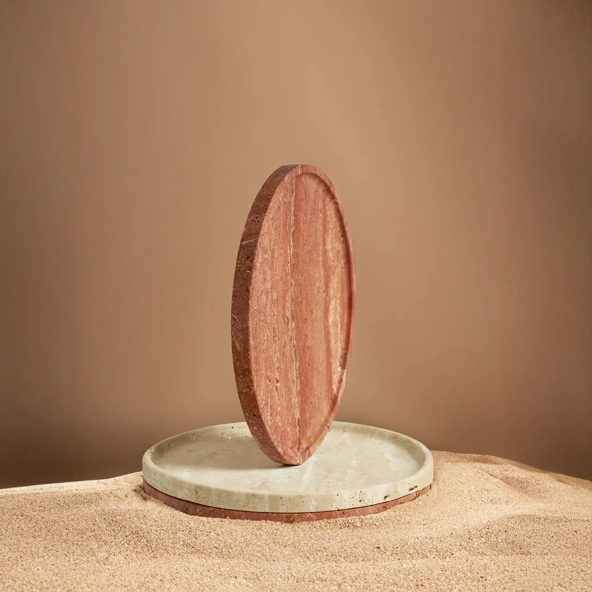 BLACK BLAZE Linea Slim Tray, D20cm, Red Travertine - Image 4