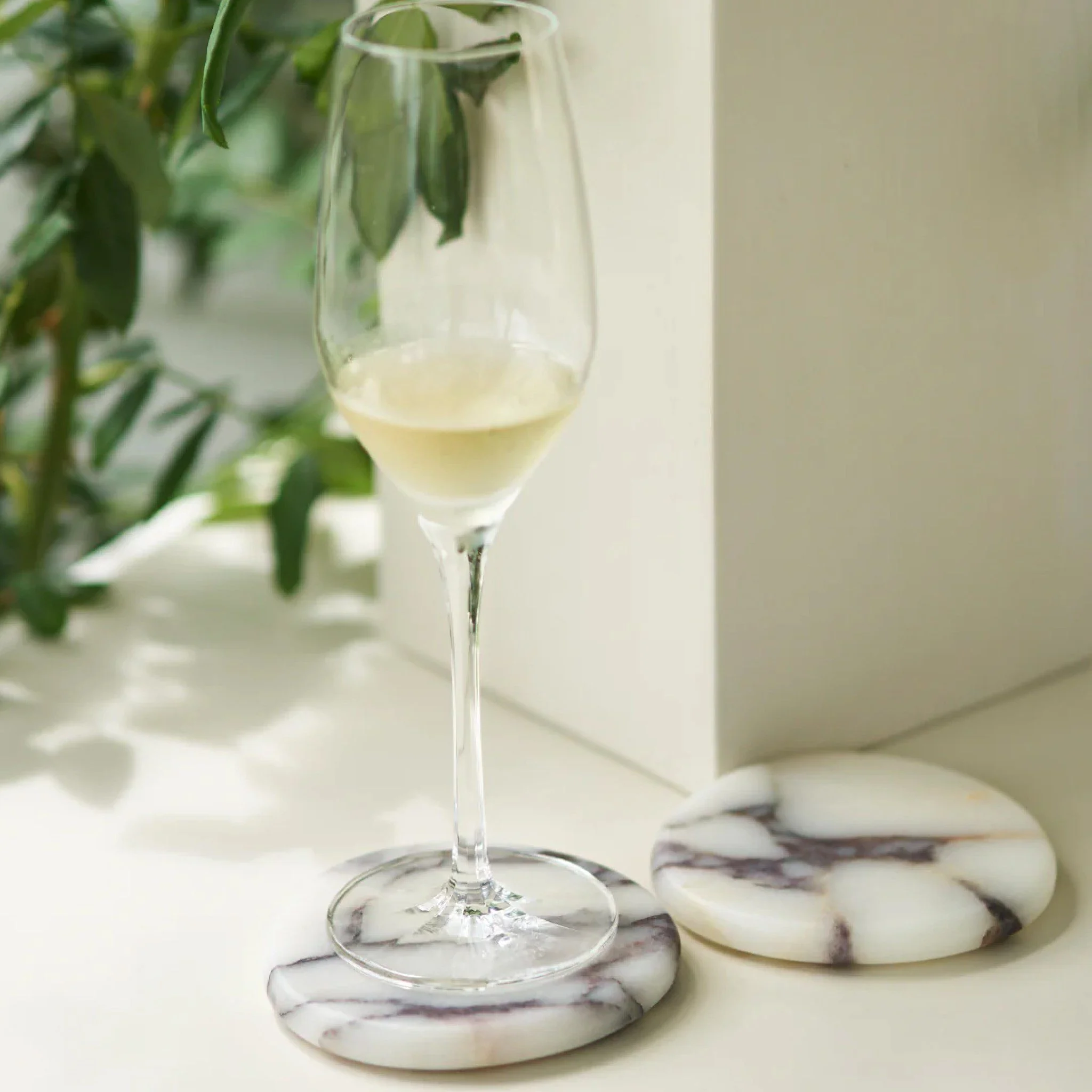 BLACK BLAZE Stone Coasters, Calacatta Viola (Set of 2) - Image 3