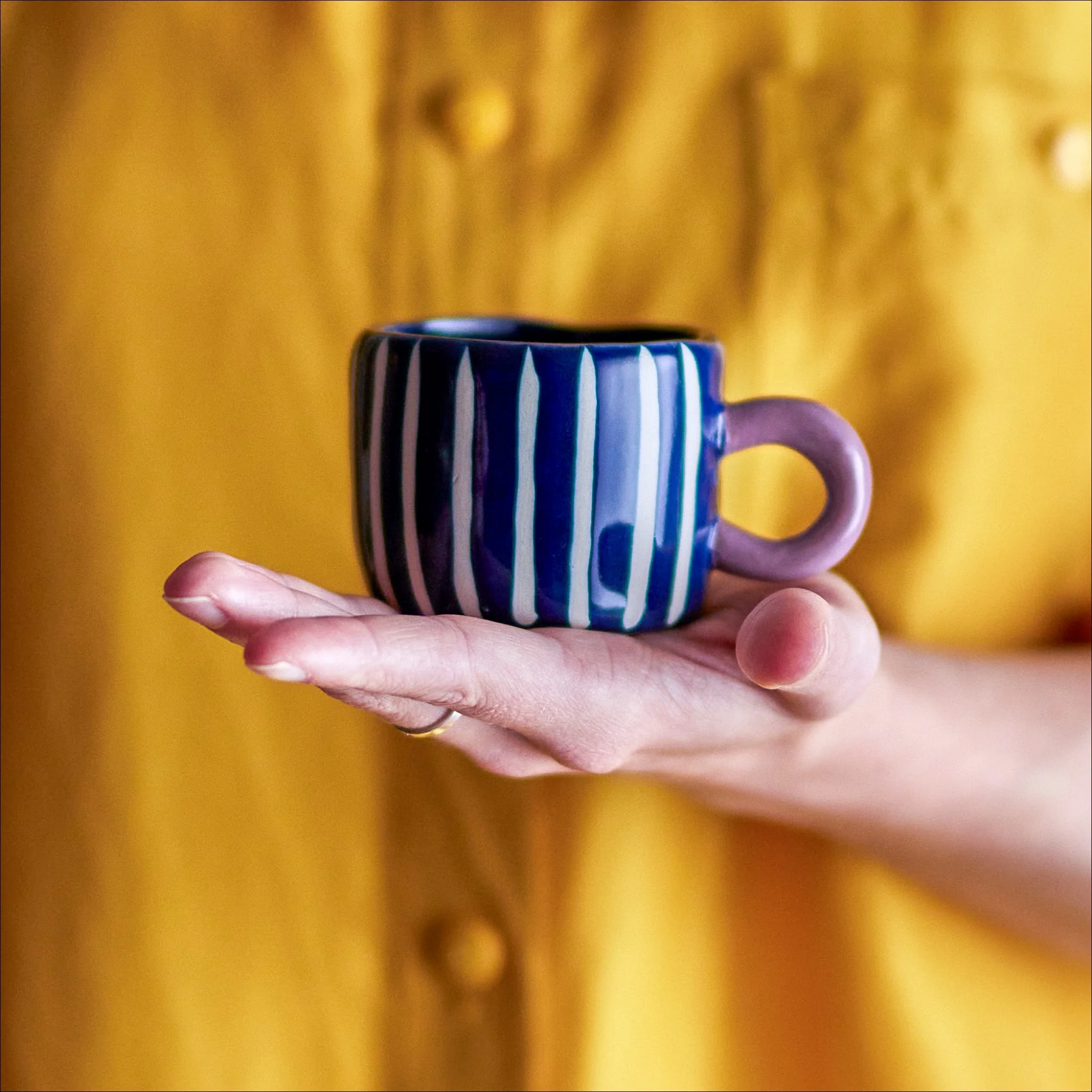 BLOOMINGVILLE Nini Stoneware Espresso Mini Cup, Blue - Image 2