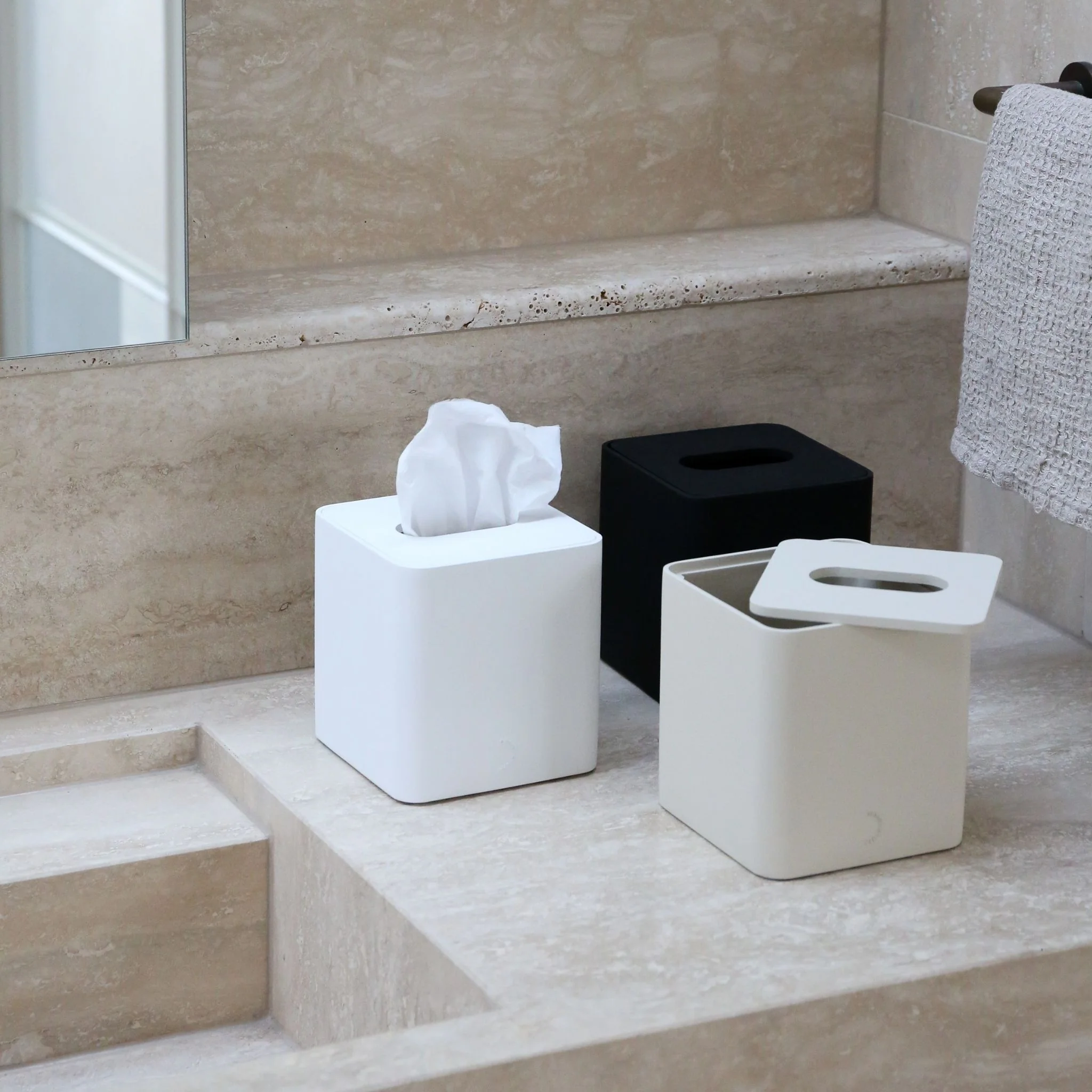 DESIGNSTUFF ARC Square Tissue Box, Black - Image 5
