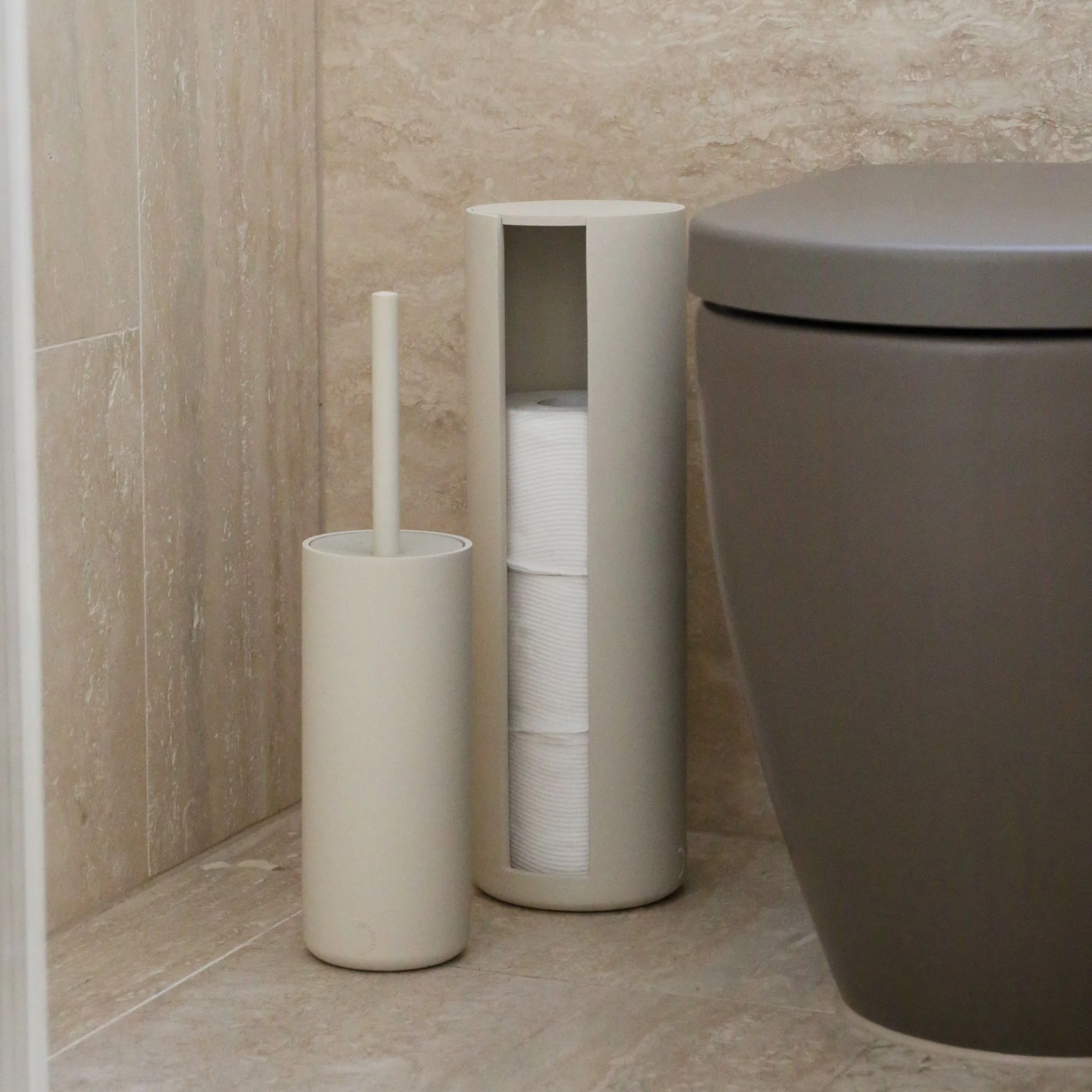 DESIGNSTUFF ARC Toilet Paper Storage Holder, Sand - Image 6