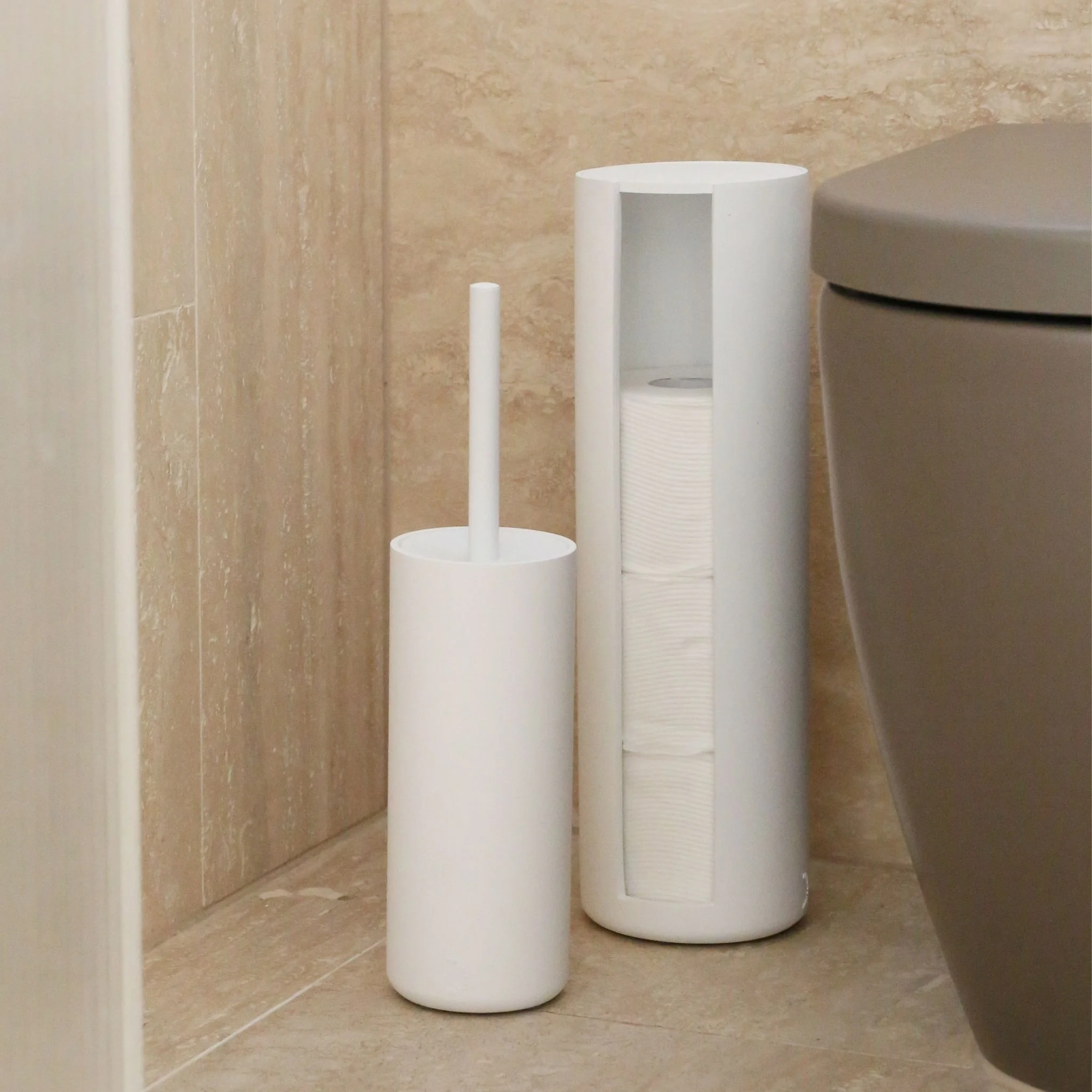 DESIGNSTUFF ARC Toilet Paper Storage Holder, White - Image 6