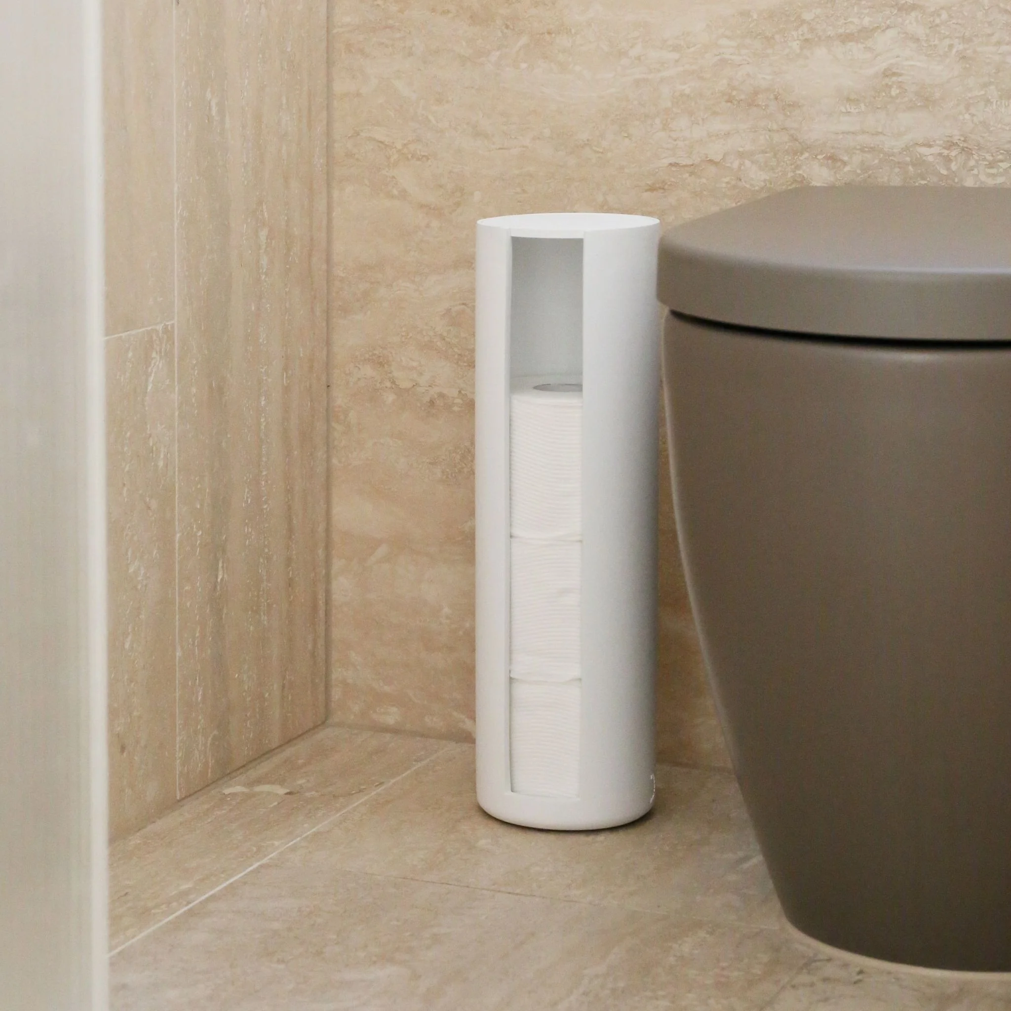 DESIGNSTUFF ARC Toilet Paper Storage Holder, White - Image 8