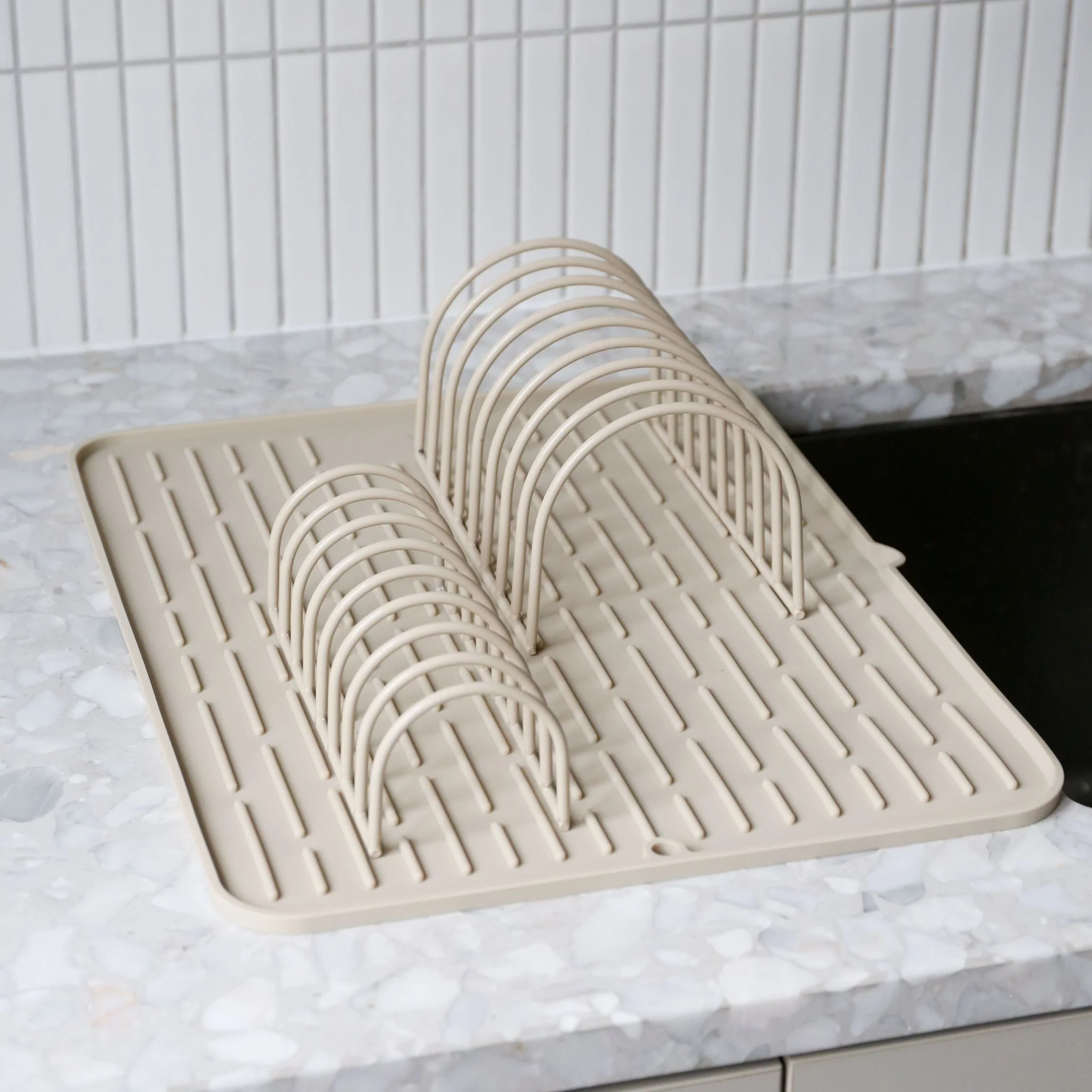 DESIGNSTUFF DRIP Dish Drainer, Sand (Set of 2) - Image 6