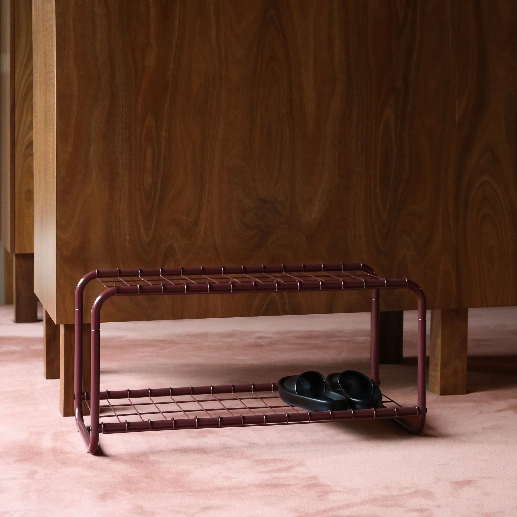 DESIGNSTUFF FORMA Shoe Rack, Burgundy - Image 2