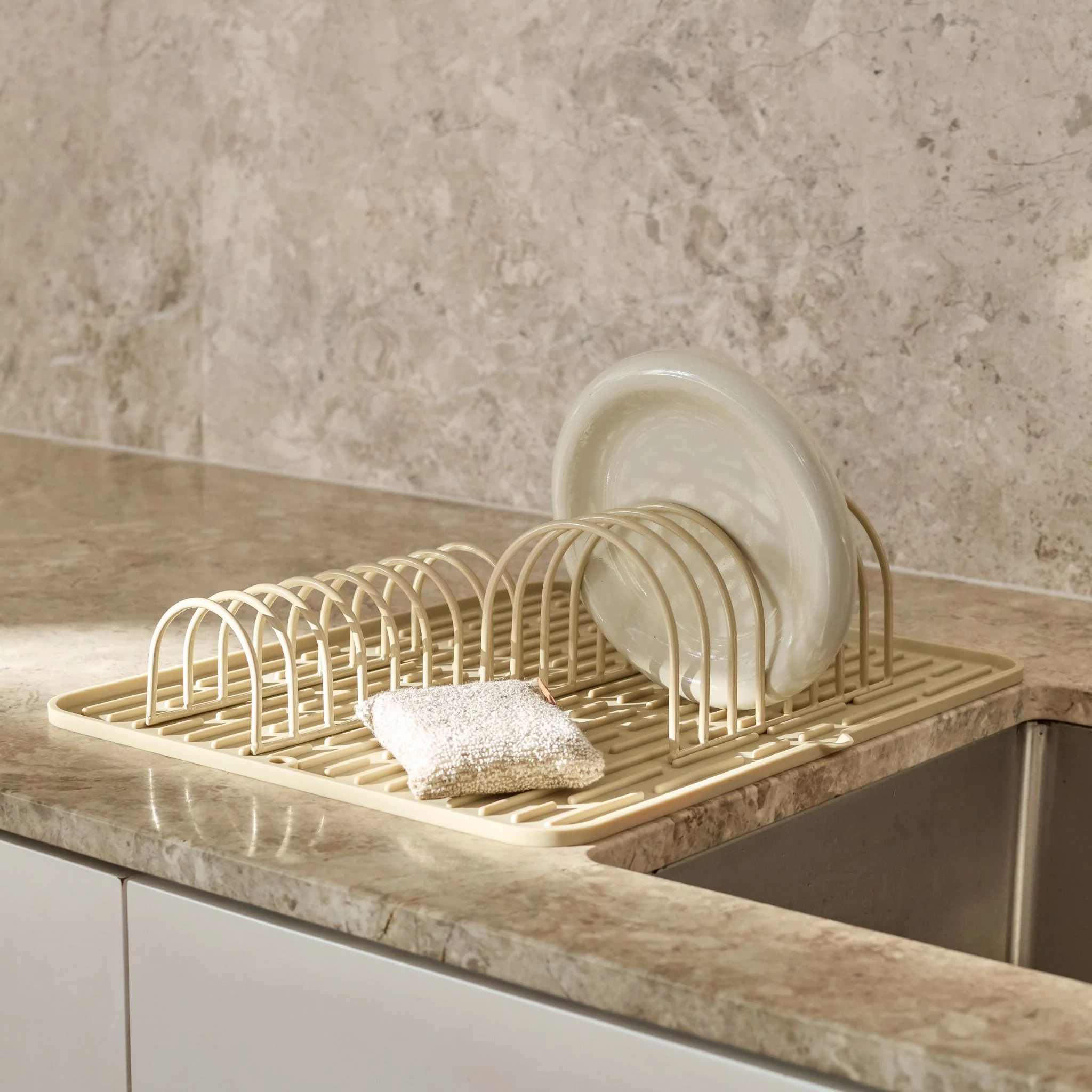 DESIGNSTUFF DRIP Dish Drainer, Sand (Set of 2) - Image 5