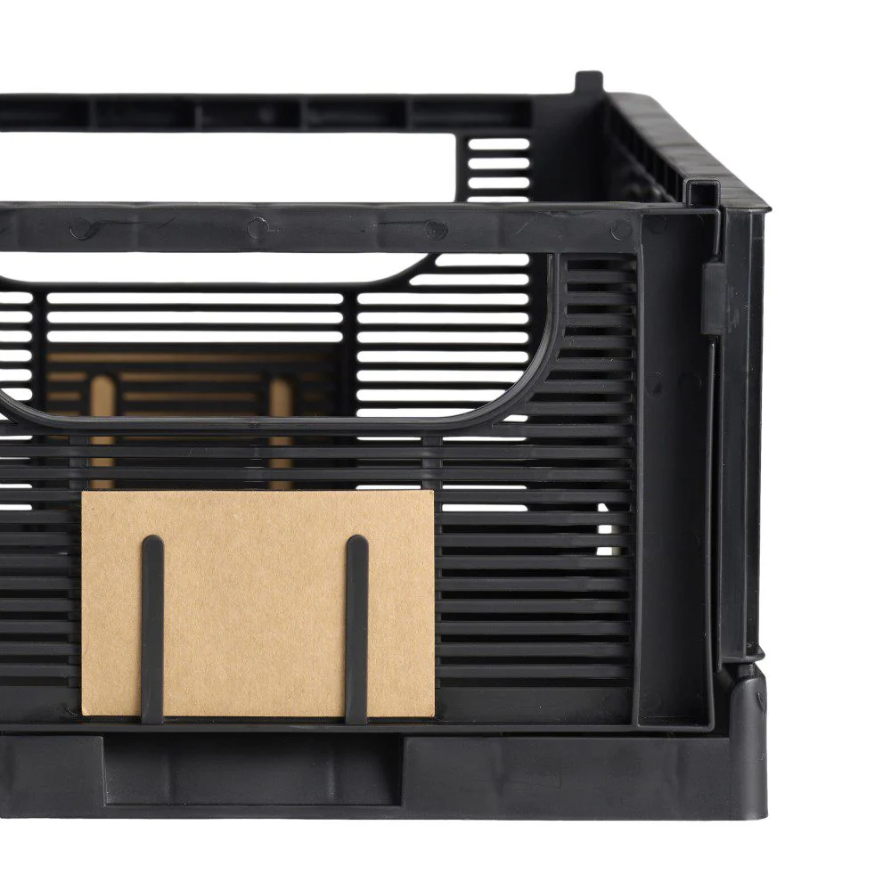 DESIGNSTUFF Linear Collapsible Crate, M, 33x25cm, Black (Set of 2) - Image 4