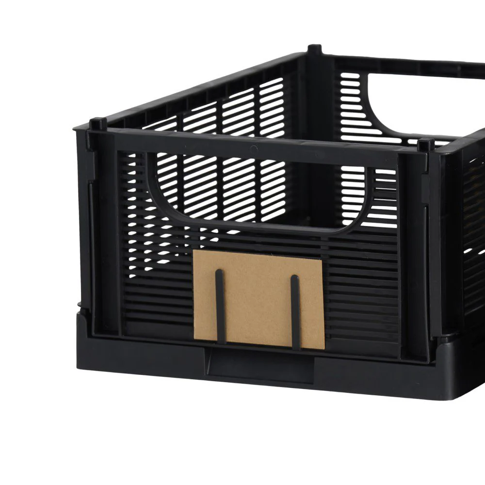 DESIGNSTUFF Linear Collapsible Crate, M, 33x25cm, Black (Set of 2) - Image 5