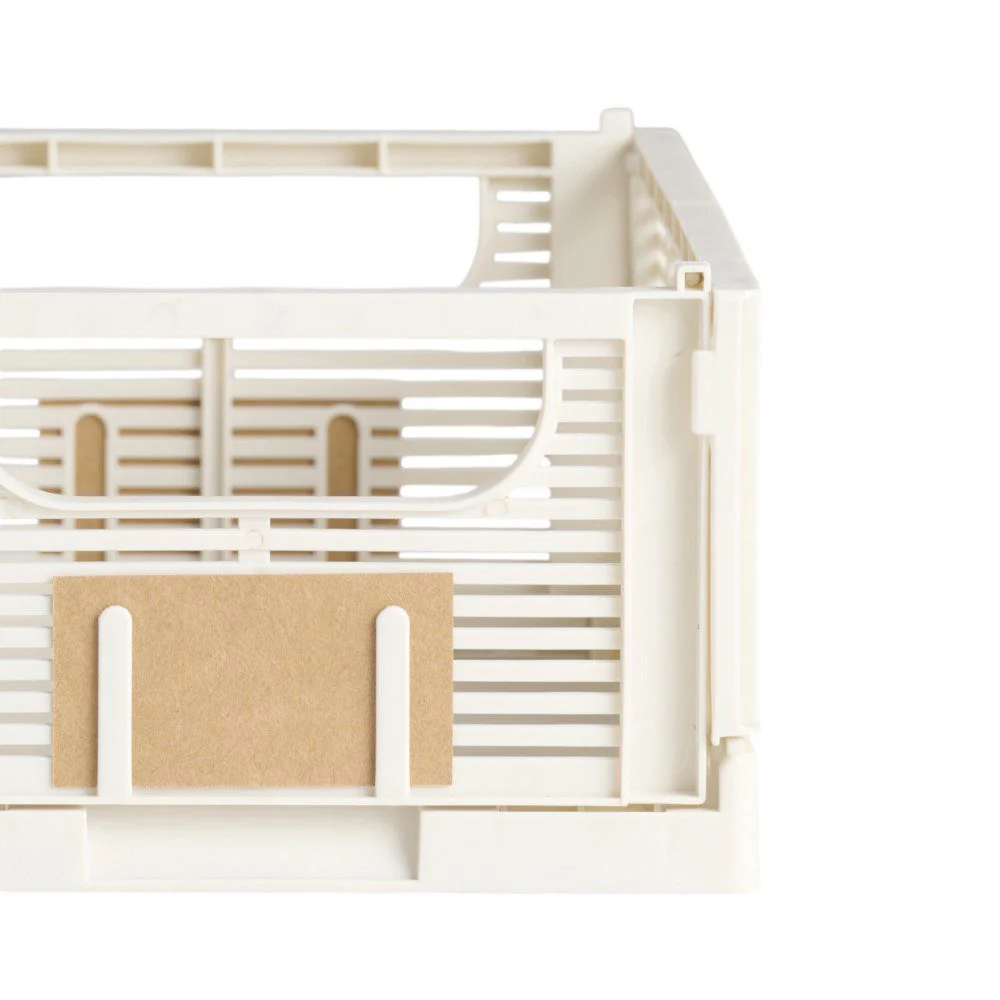 DESIGNSTUFF Linear Collapsible Crate, S, 25x16cm, Chalk (Set of 2) - Image 4