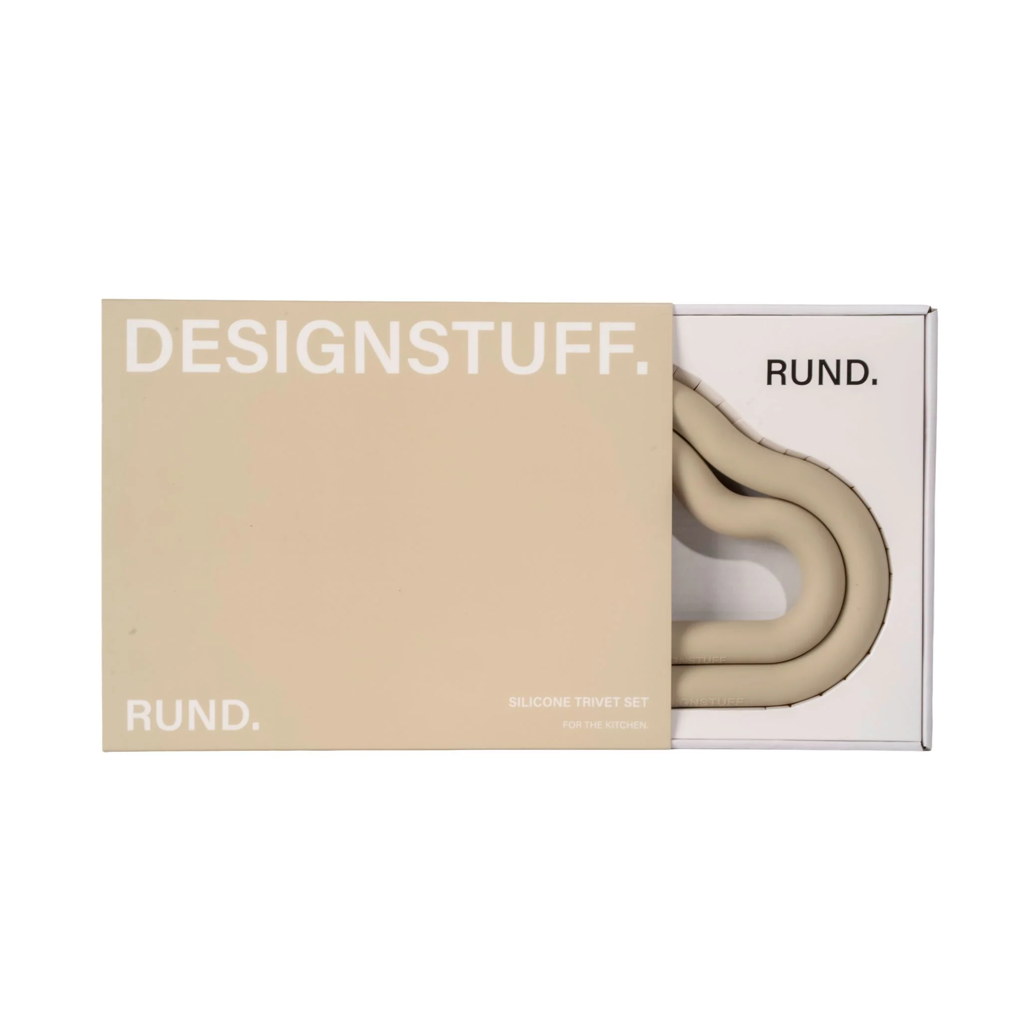 DESIGNSTUFF RUND Curve Trivet Gift Set, Sand - Image 4