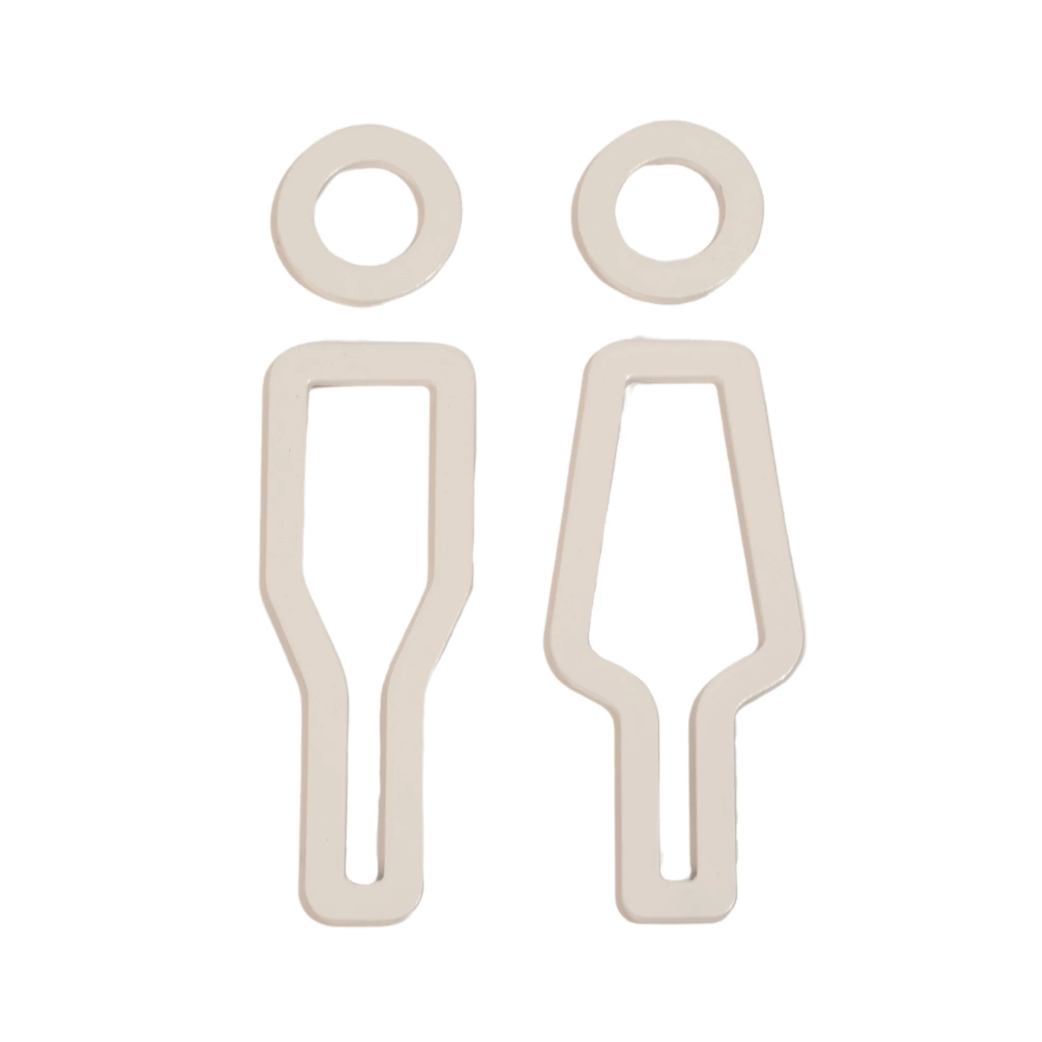 DESIGNSTUFF Signage, Restroom, Her/Him, White - Image 2