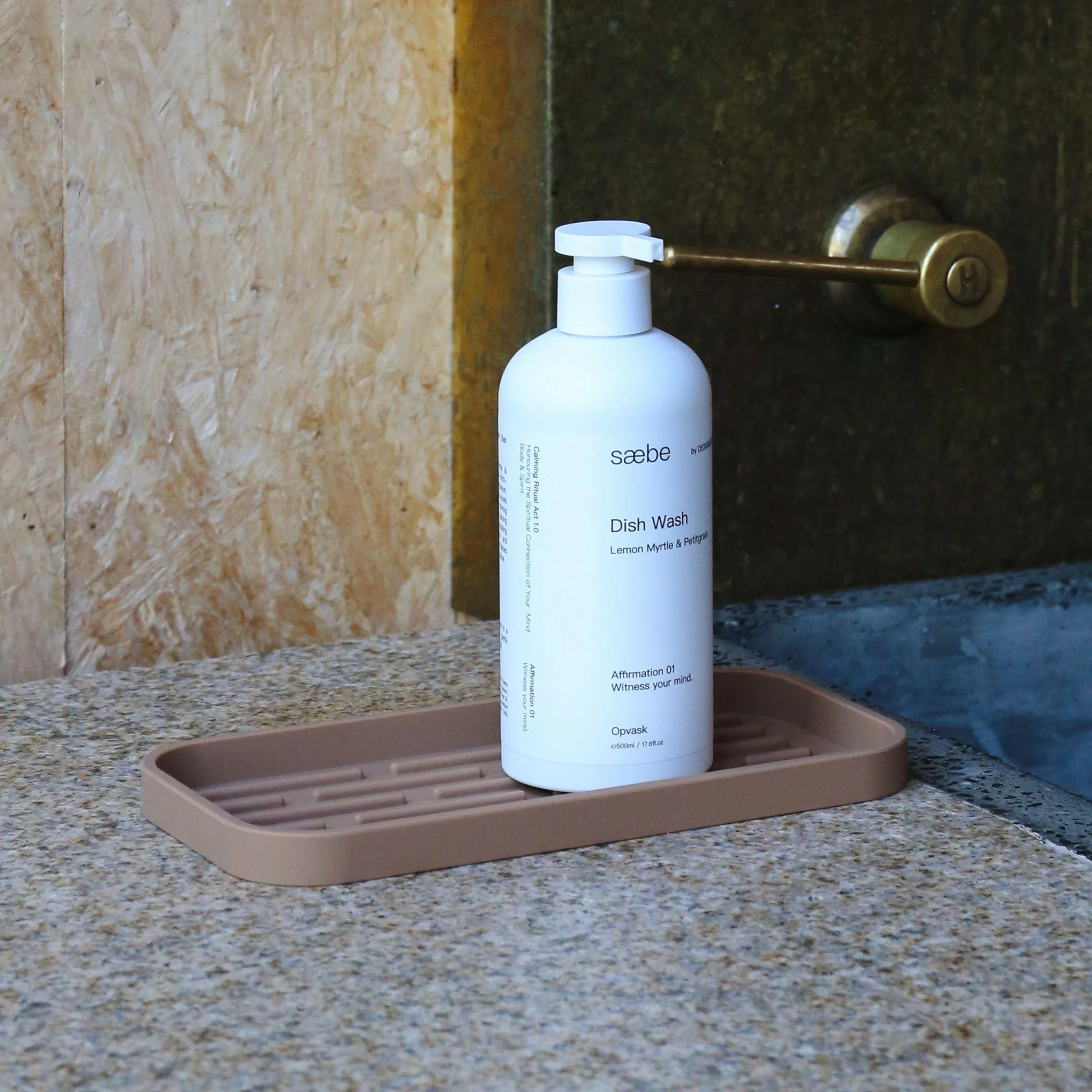 DESIGNSTUFF Sink Tray and Sponge Holder Silicone, Camel - Image 2