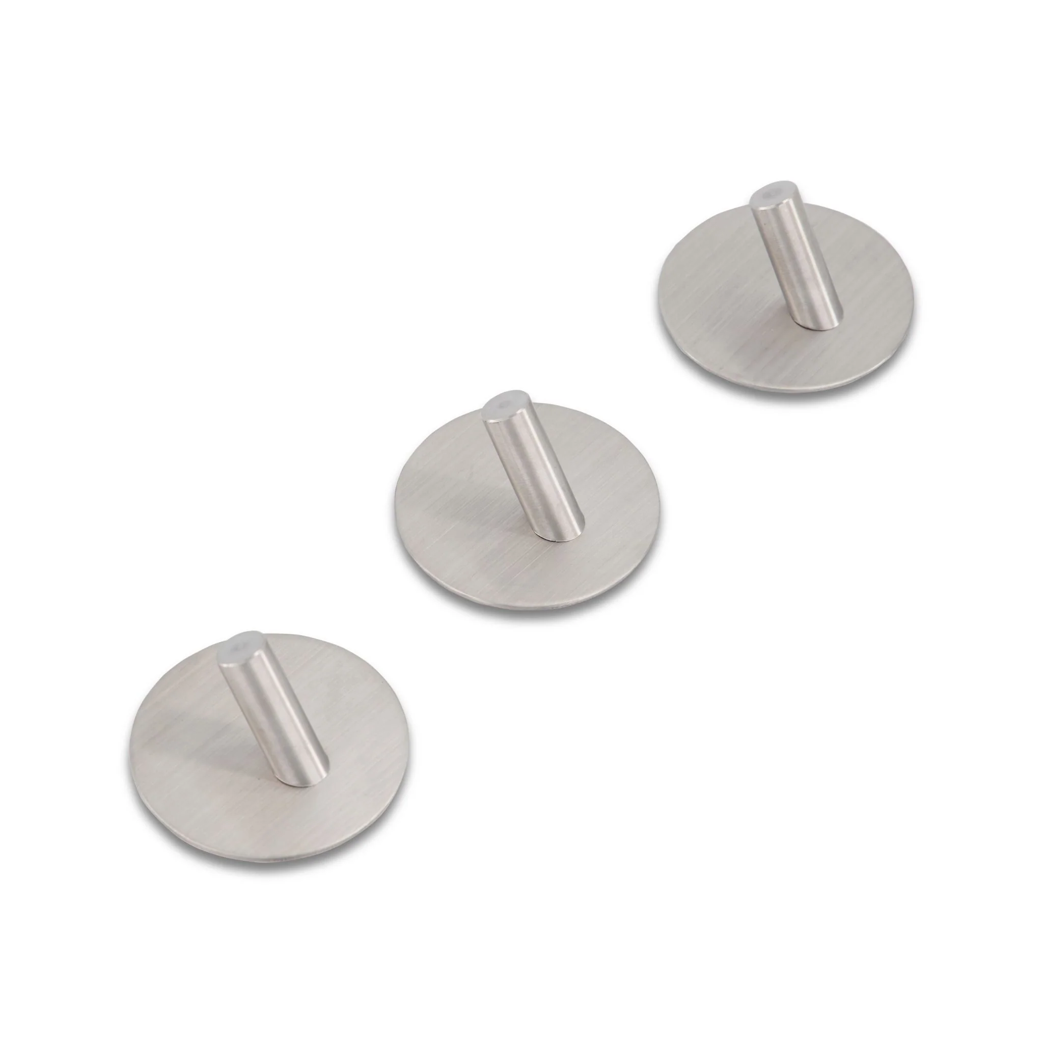 DESIGNSTUFF Hook Self-Adhesive, Brushed Silver (Set of 3) - Image 3