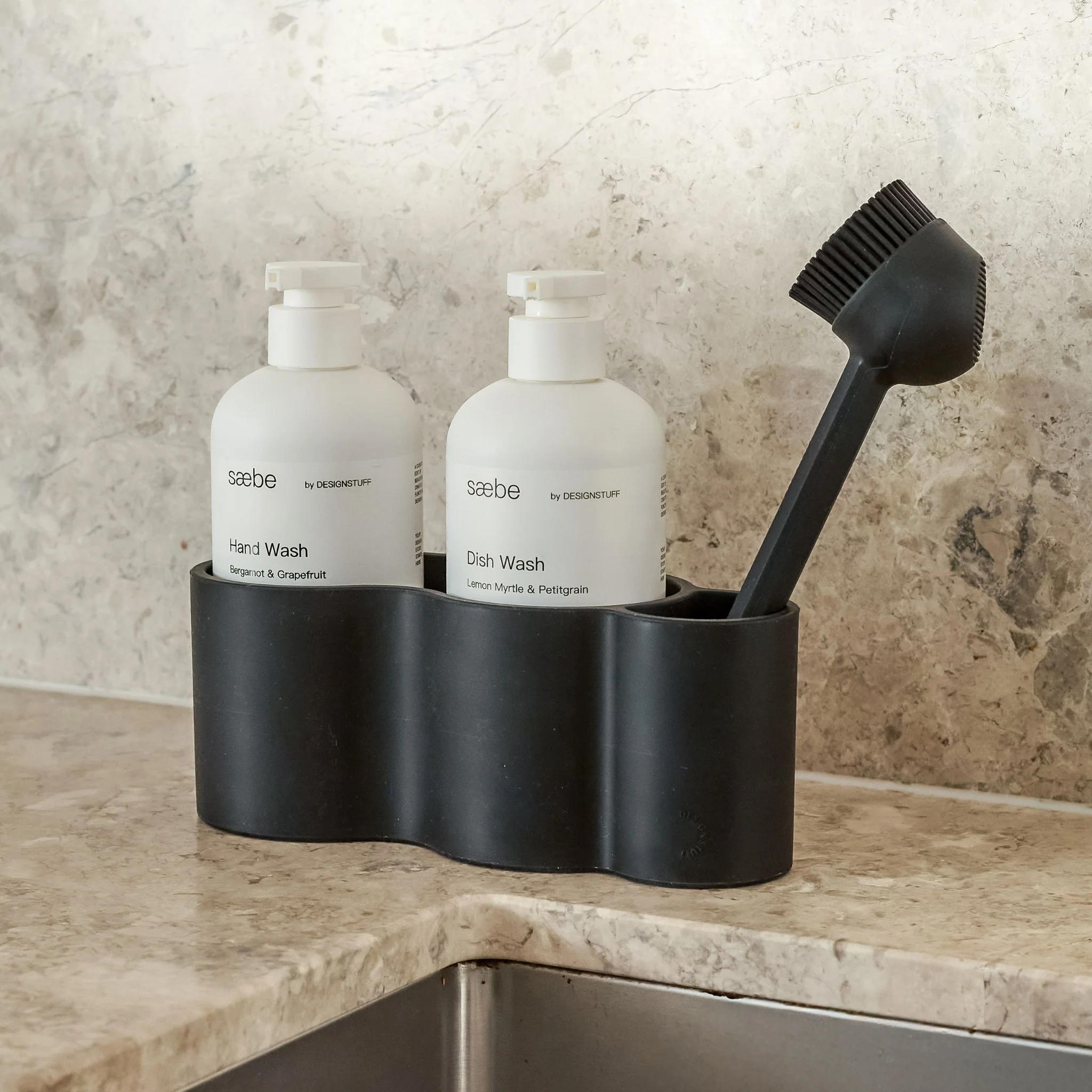 DESIGNSTUFF VANA Sink Caddy, Silicone, Black - Image 3