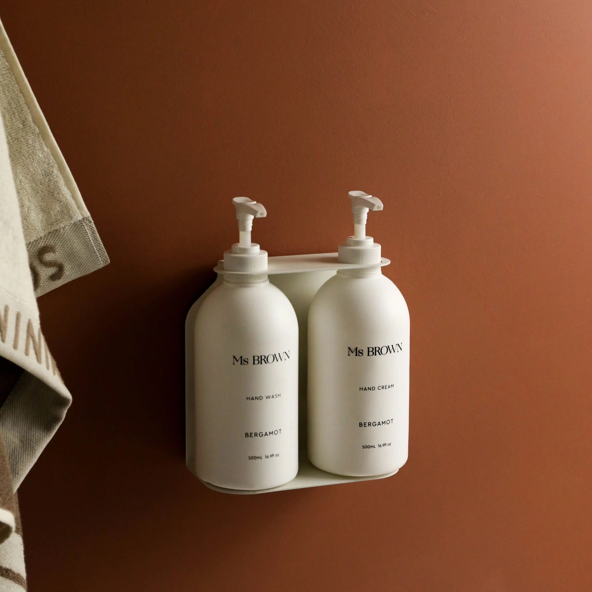 DESIGNSTUFF Dual Soap Dispenser Holder, White - Image 3