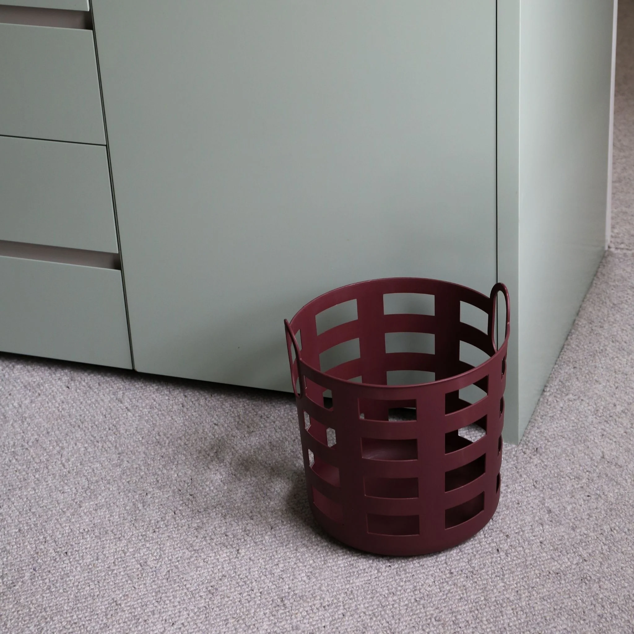 ENKEL STUDIO Storage and Laundry Basket, Large, Burgundy (Set of 2) - Image 8