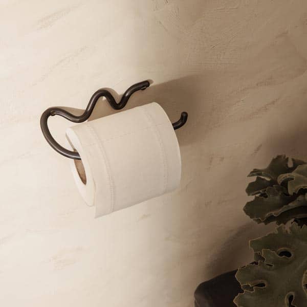 FERM LIVING Curvature Toilet Paper Holder, Black Brass - Image 2