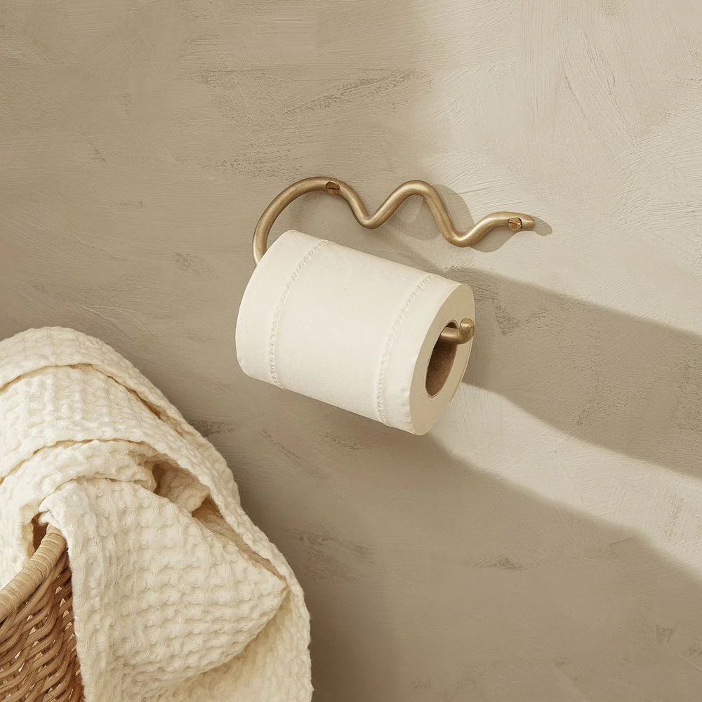 FERM LIVING Curvature Toilet Paper Holder, Brass - Image 2