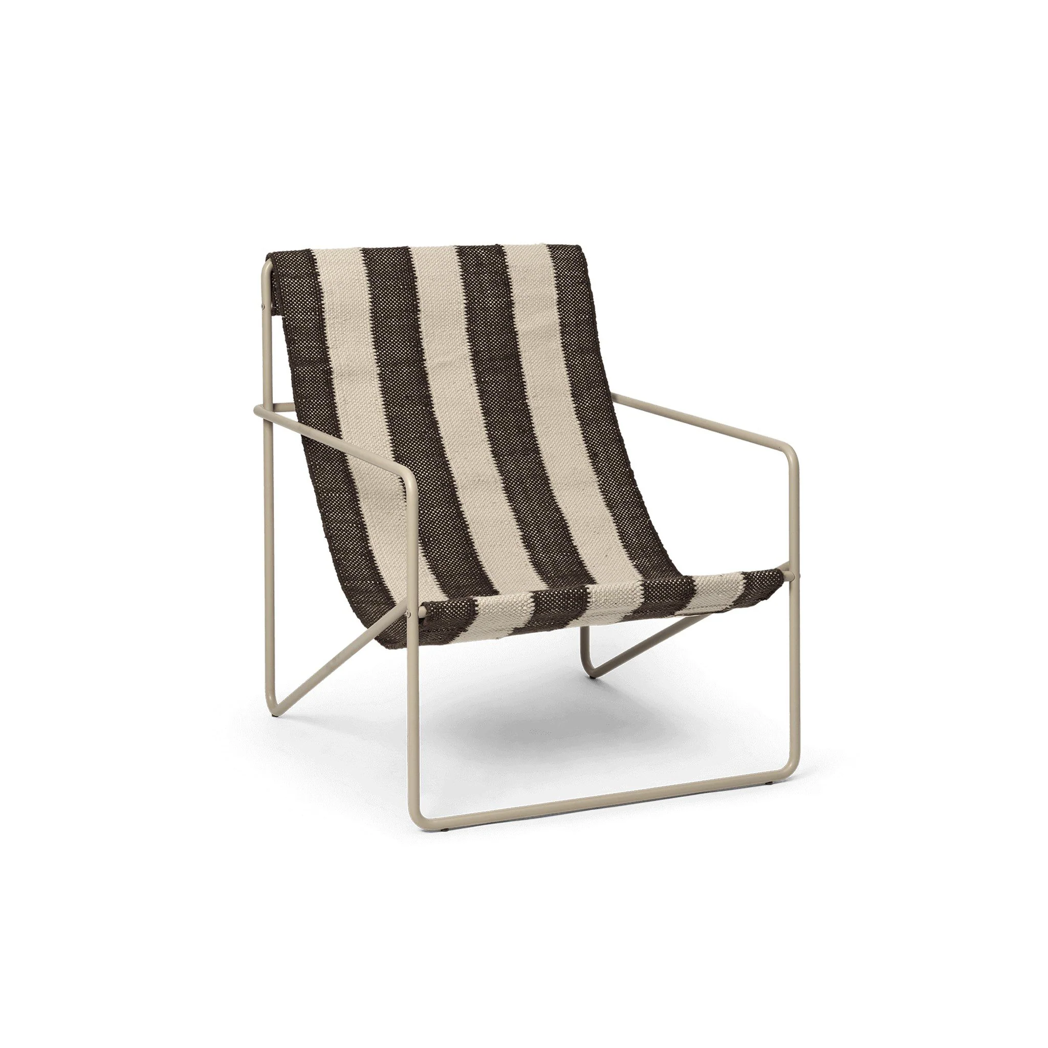 FERM LIVING Desert Lounge Chair, Cashmere/Off-White/Chocolate