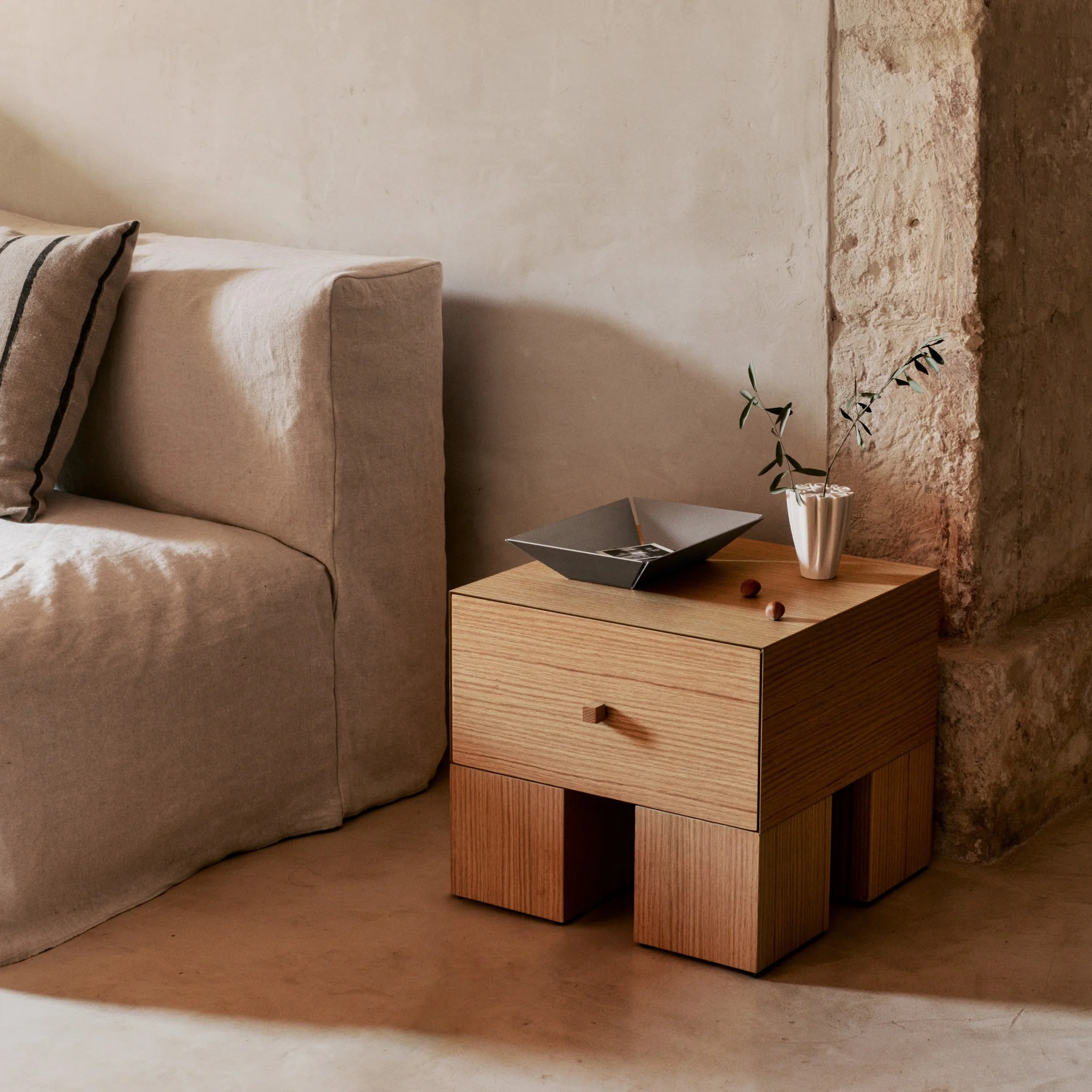 FERM LIVING Kuben Bedside Table 1x1, Natural Oak Veneer - Image 2