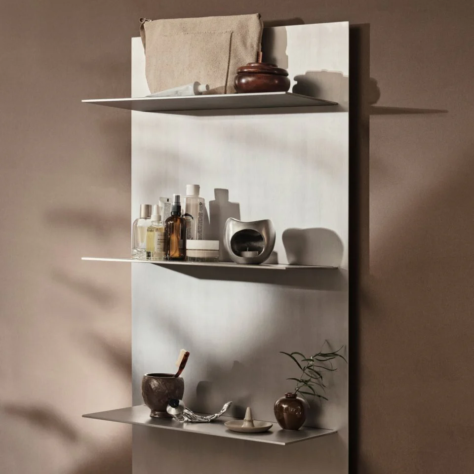 FERM LIVING Lager Wall Shelf, Triple, Aluminium - Image 5