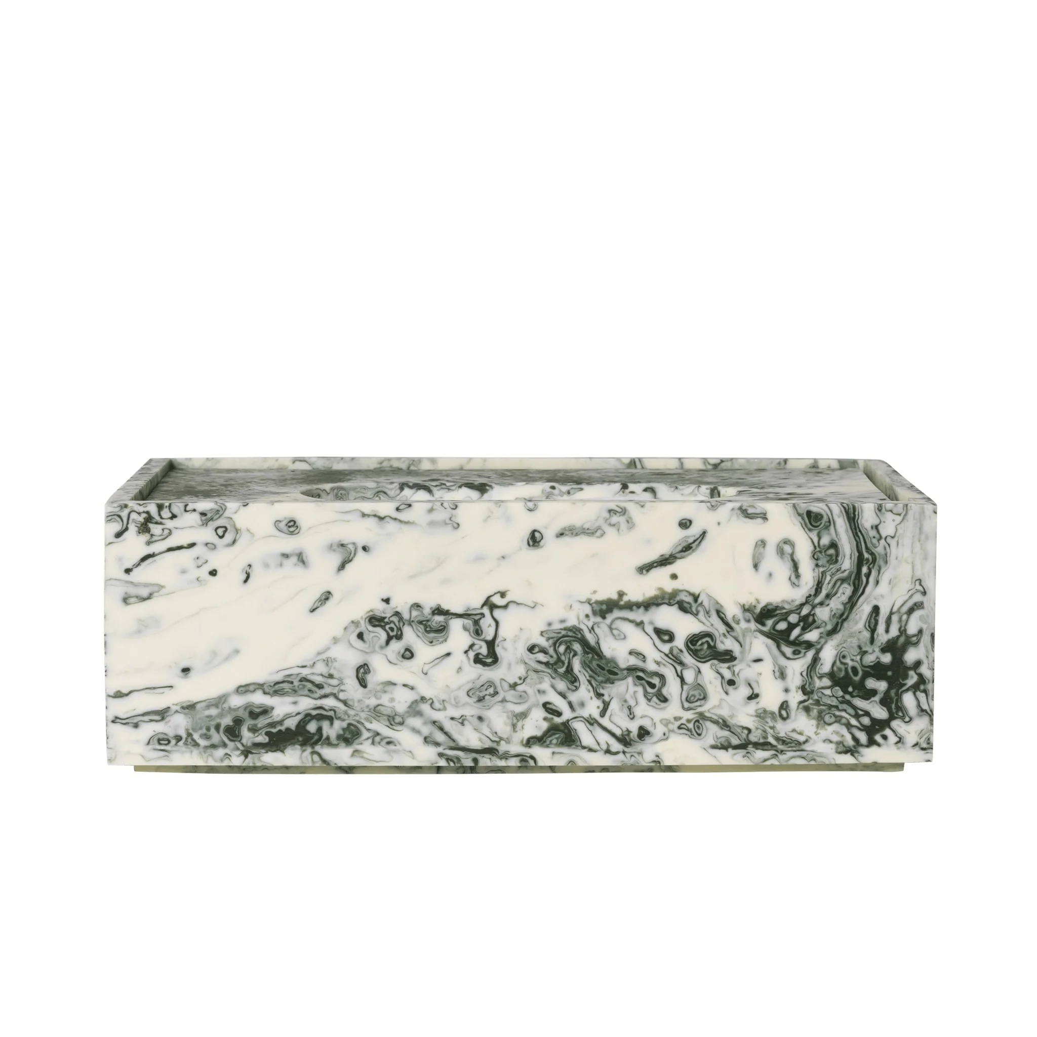 FERM LIVING Mist Tissue Box, 21x12cm, Emerald/Off-White - Image 3