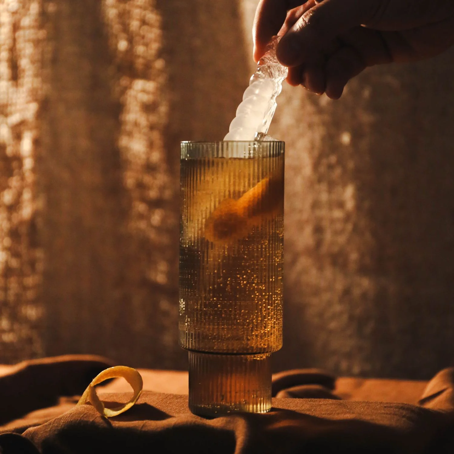 FERM LIVING Ripple Long Drink Glasses, Clear (Set of 4) - Image 3