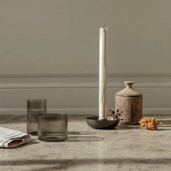 FERM LIVING Ripple Low Glasses, Smoked Grey (Set of 4) - Image 3