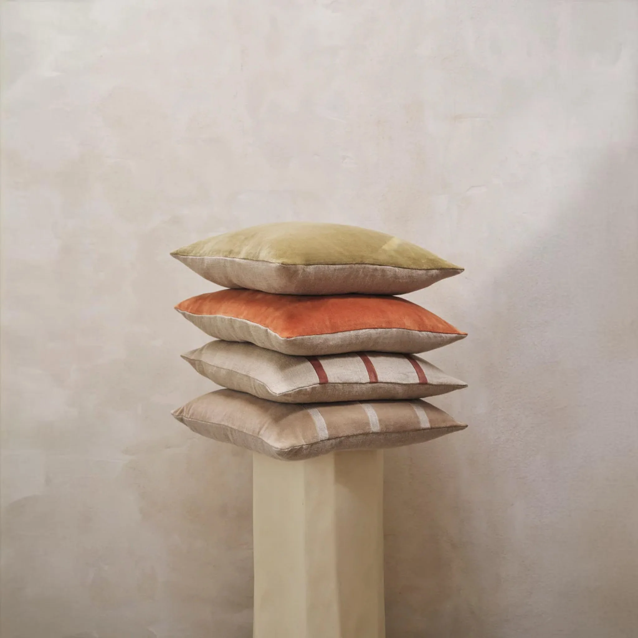 FERM LIVING Senti Stripe Cushion, Linen/Carob Brown - Image 4