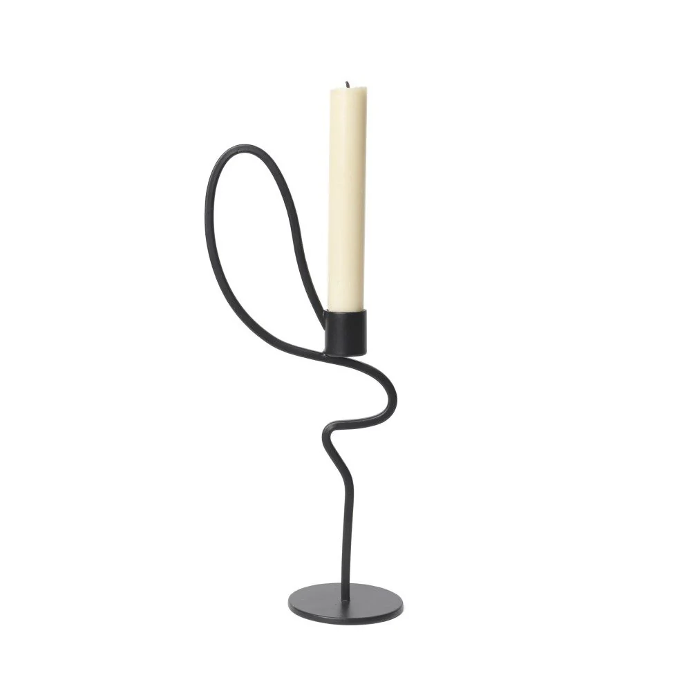 FERM LIVING Valse Candle Holder, Black, High - Image 4
