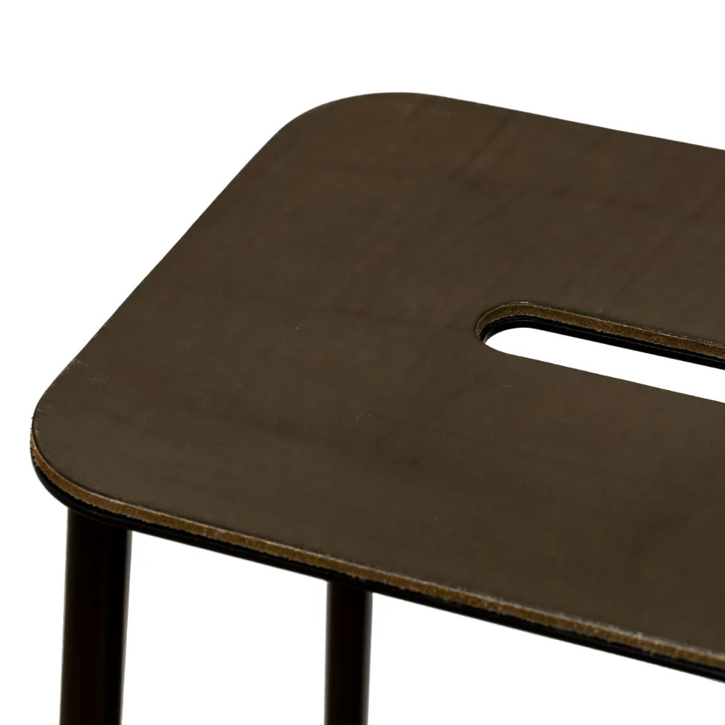 FRAMA Adam Stool, Black/Anthracite Leather, H65cm - Image 2