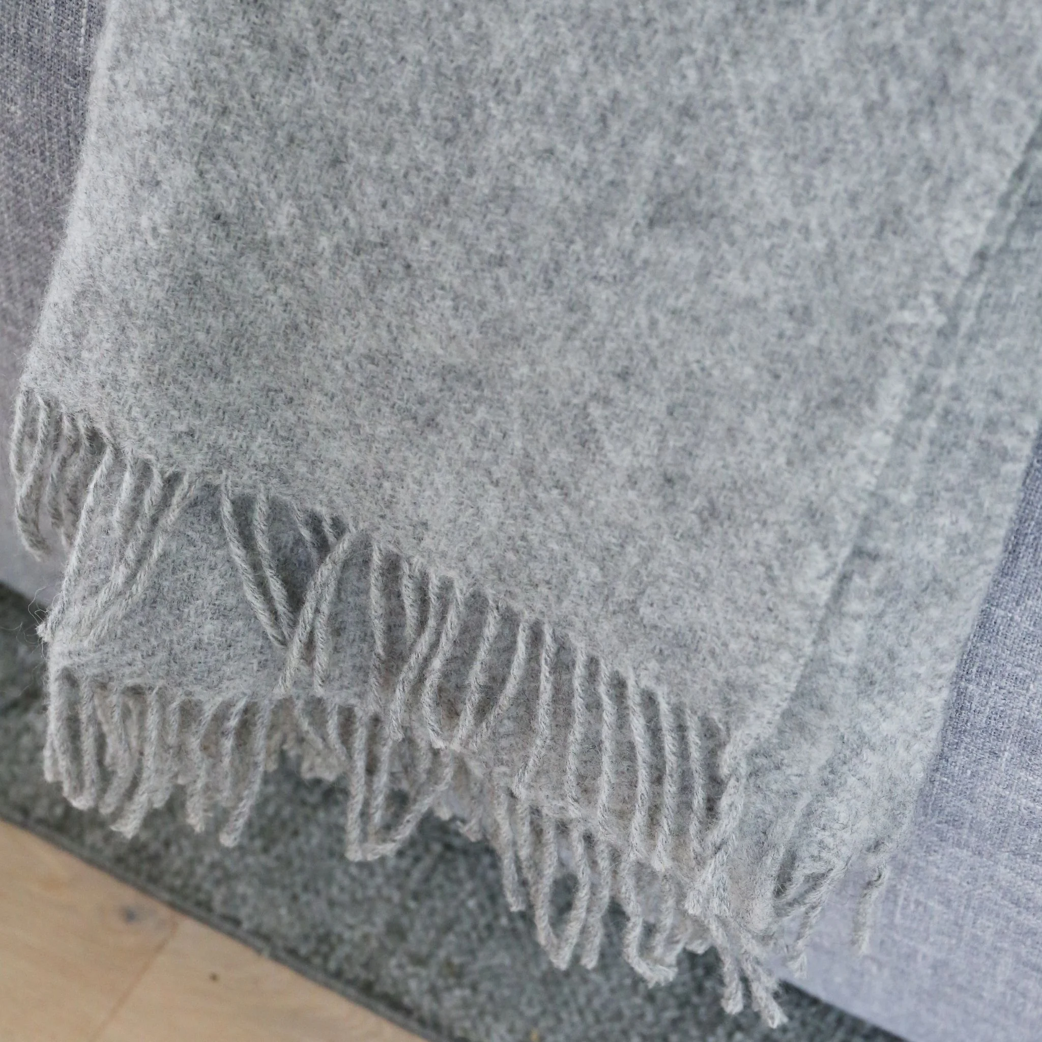 KLIPPAN Gotland Wool Throw Blanket, Grey - Image 3