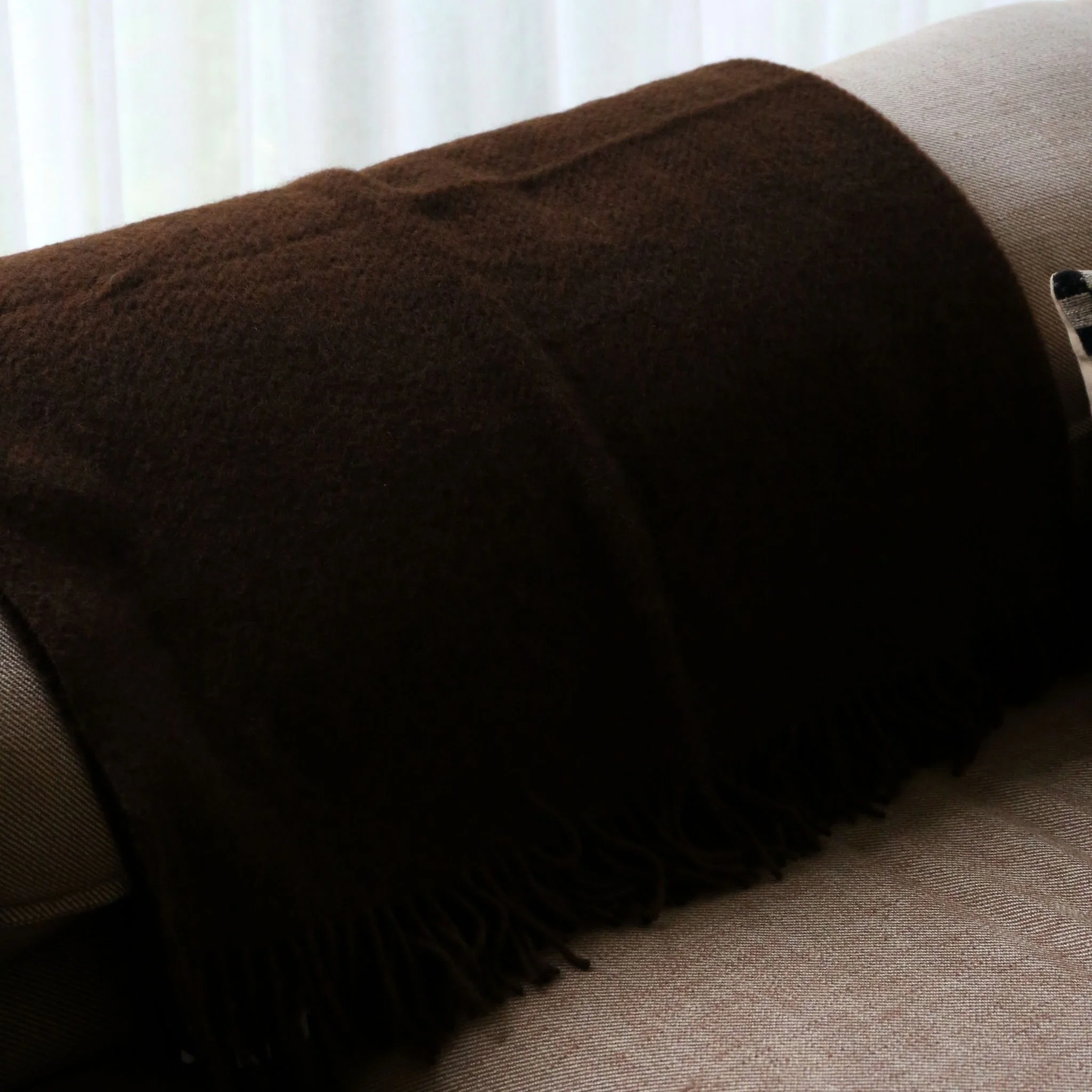 KLIPPAN Gotland Wool Throw Blanket, Walnut - Image 5