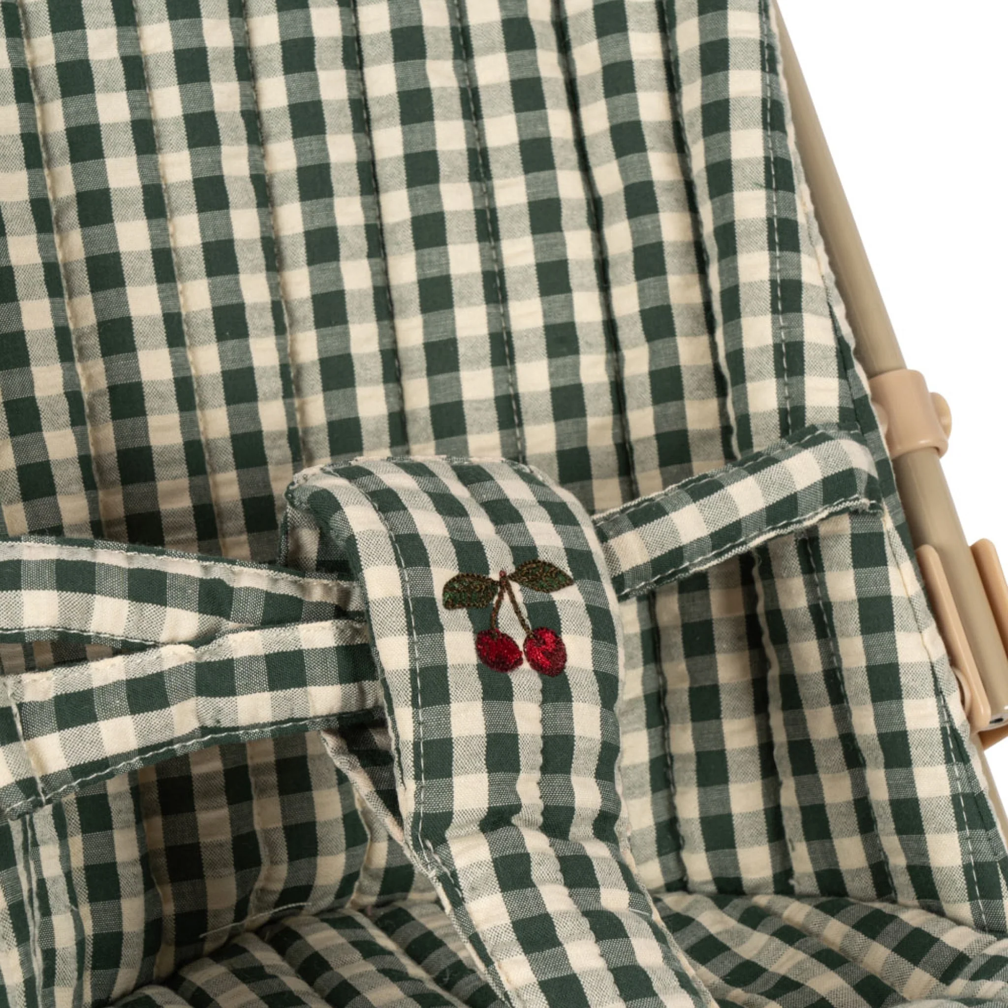 KONGES SLØJD Doll Stroller, Smoke Pine Check - Image 2