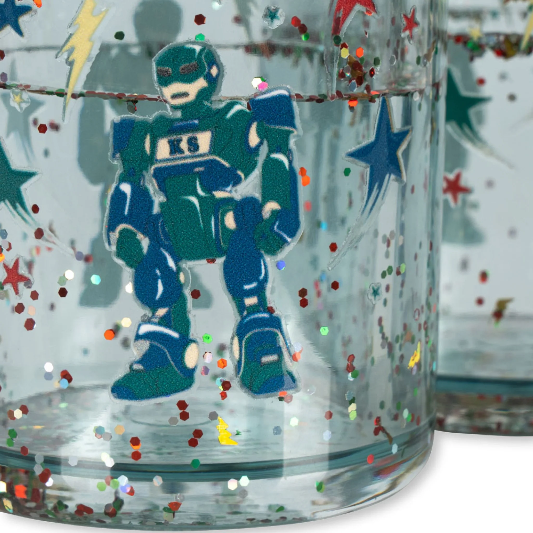KONGES SLØJD Kids Glitter Cups, Hero Robot (Set of 2) - Image 2