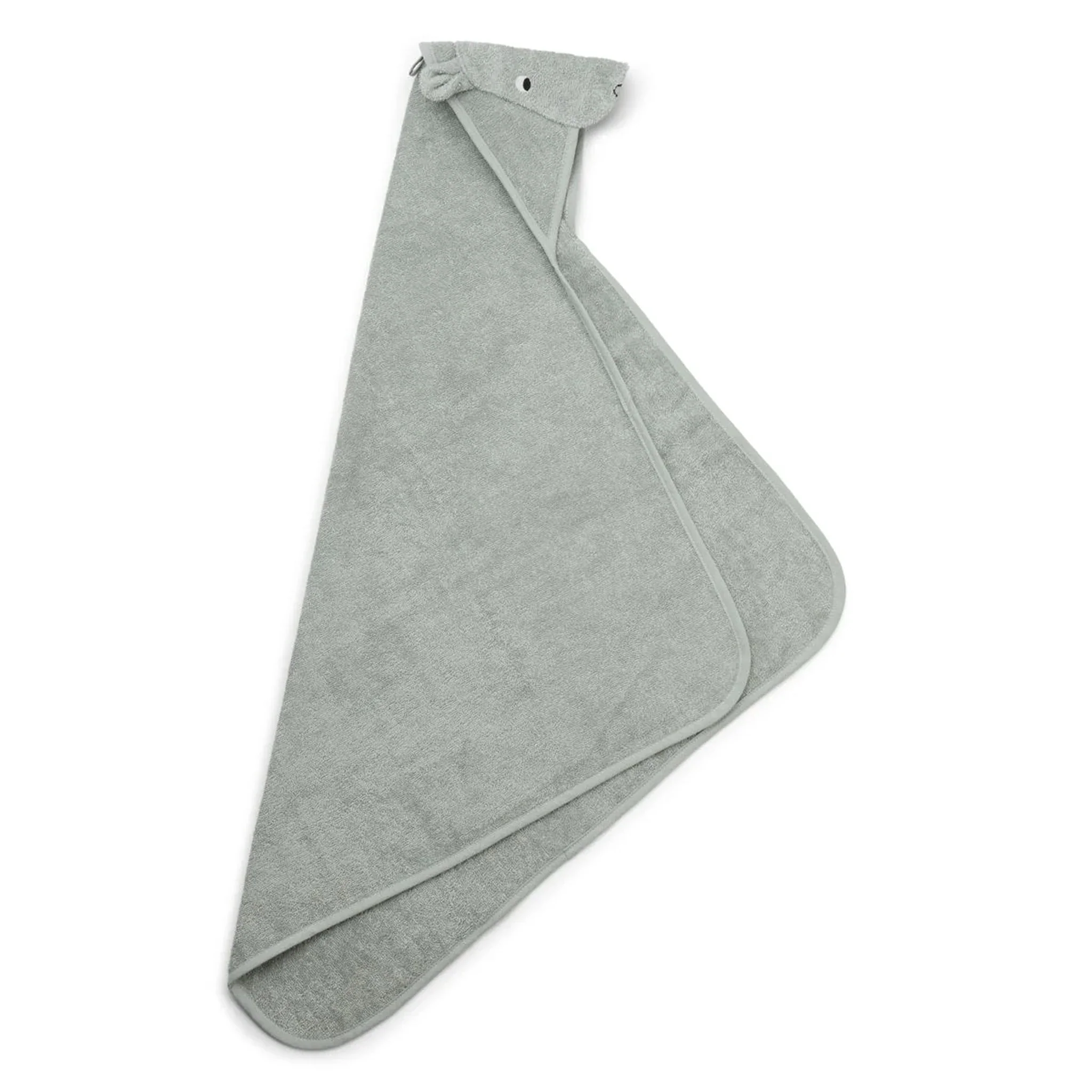 LIEWOOD Albert Hippo Hooded Towel, 70x70cm, Dove Blue - Image 3