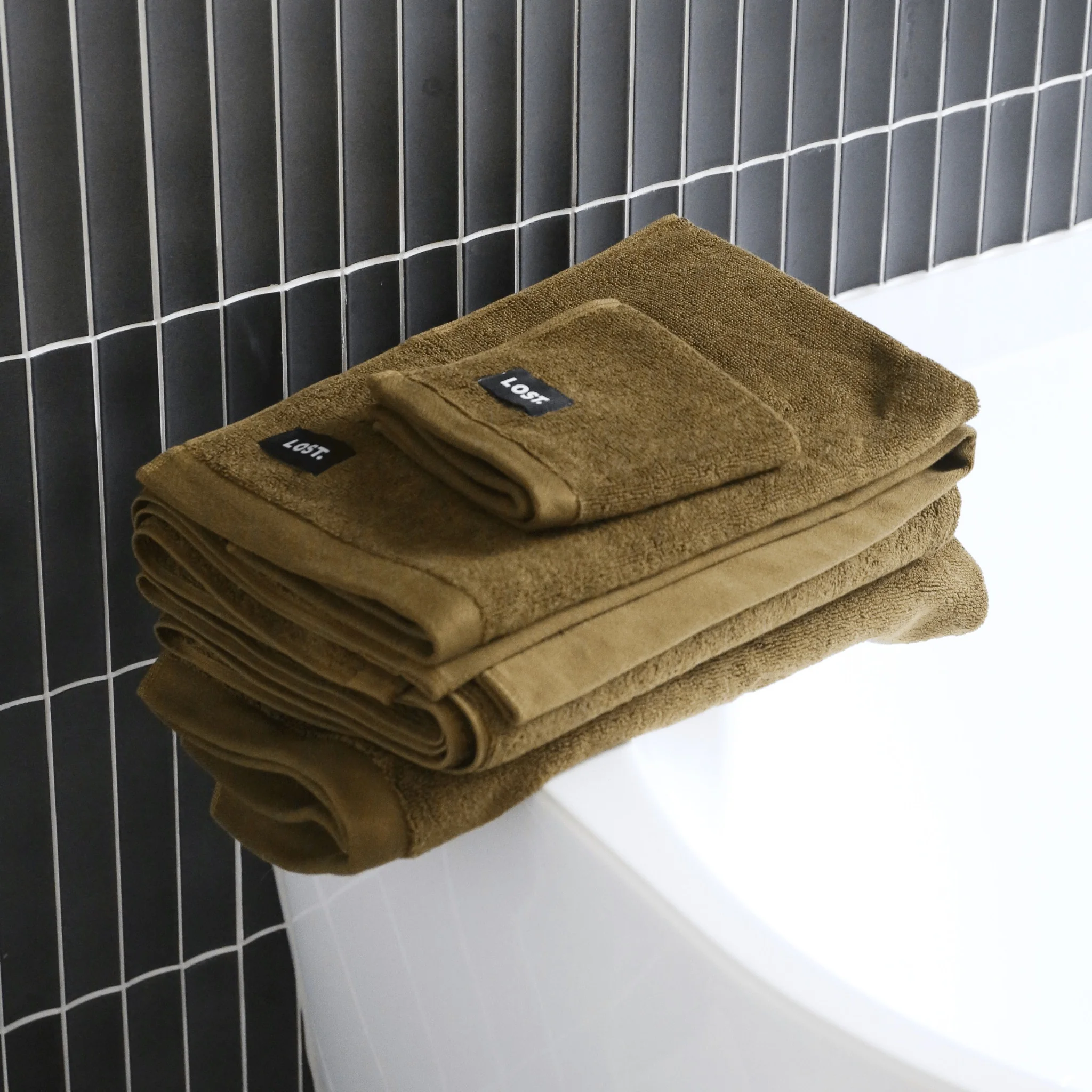 LOST TOWELS Bath Towel, 70x140cm, Khaki - Image 5