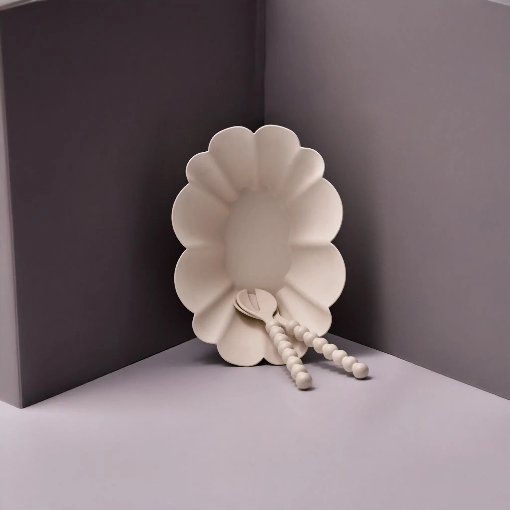 MAISON BALZAC Cloud Serving Basket/Bowl, Ivory - Image 4