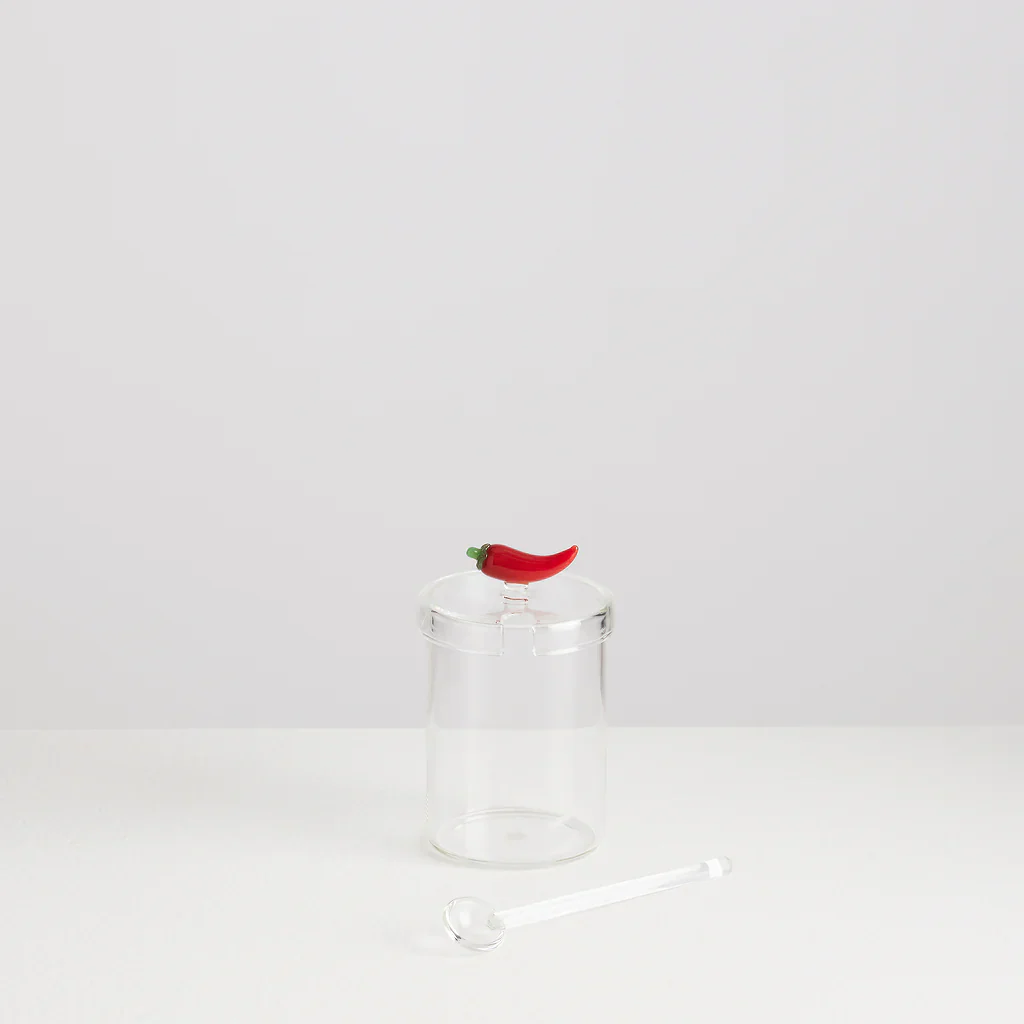 MAISON BALZAC Crispy Chilli Oil Jar, Clear/Opaque Red - Image 2