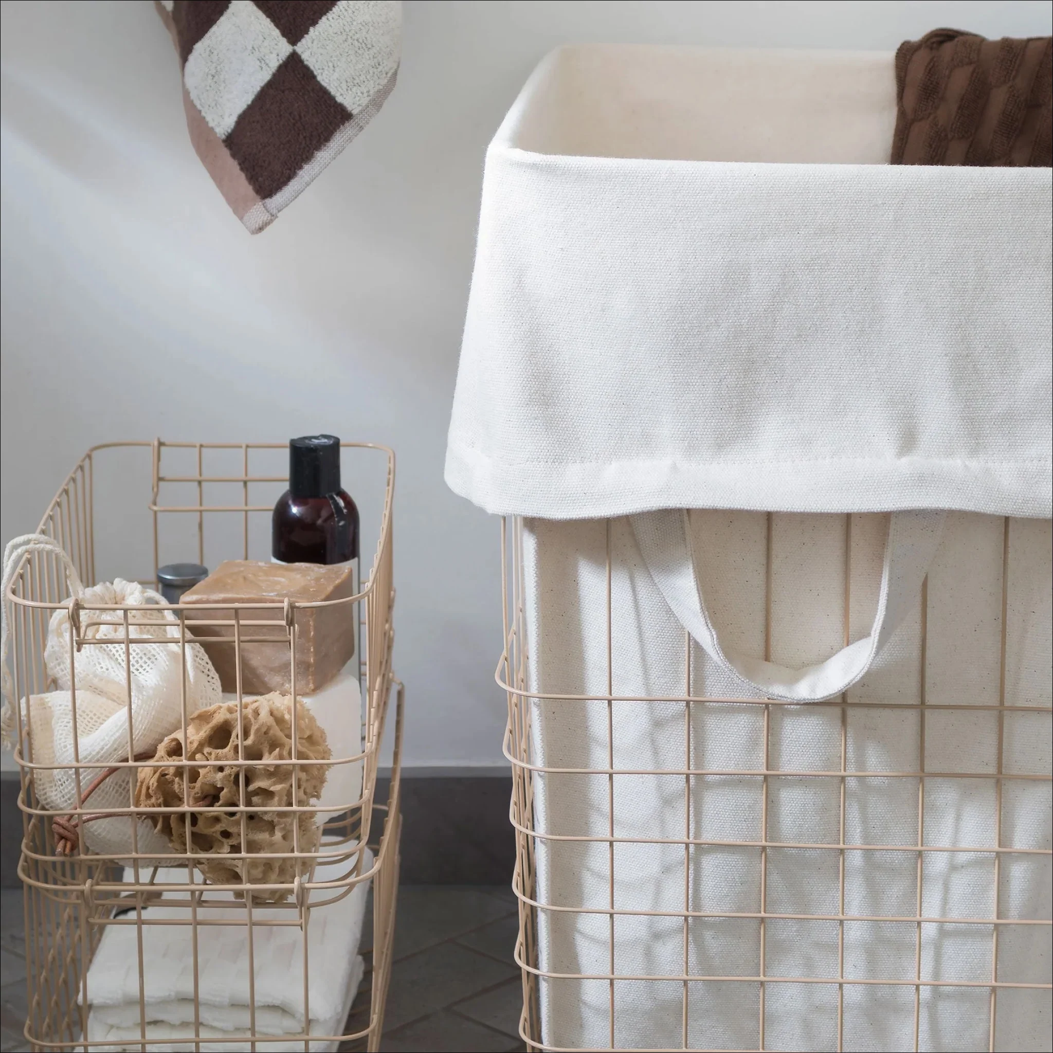 METTE DITMER Store-It Laundry Basket w/ Canvas Bag, Large, H50cm, Sand - Image 4