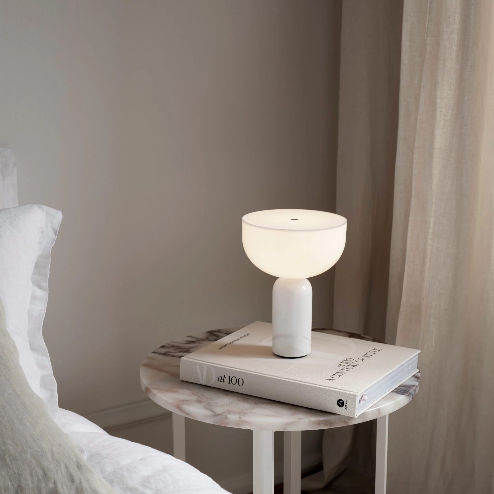 NEW WORKS Kizu Portable Table Lamp, White Marble - Image 10