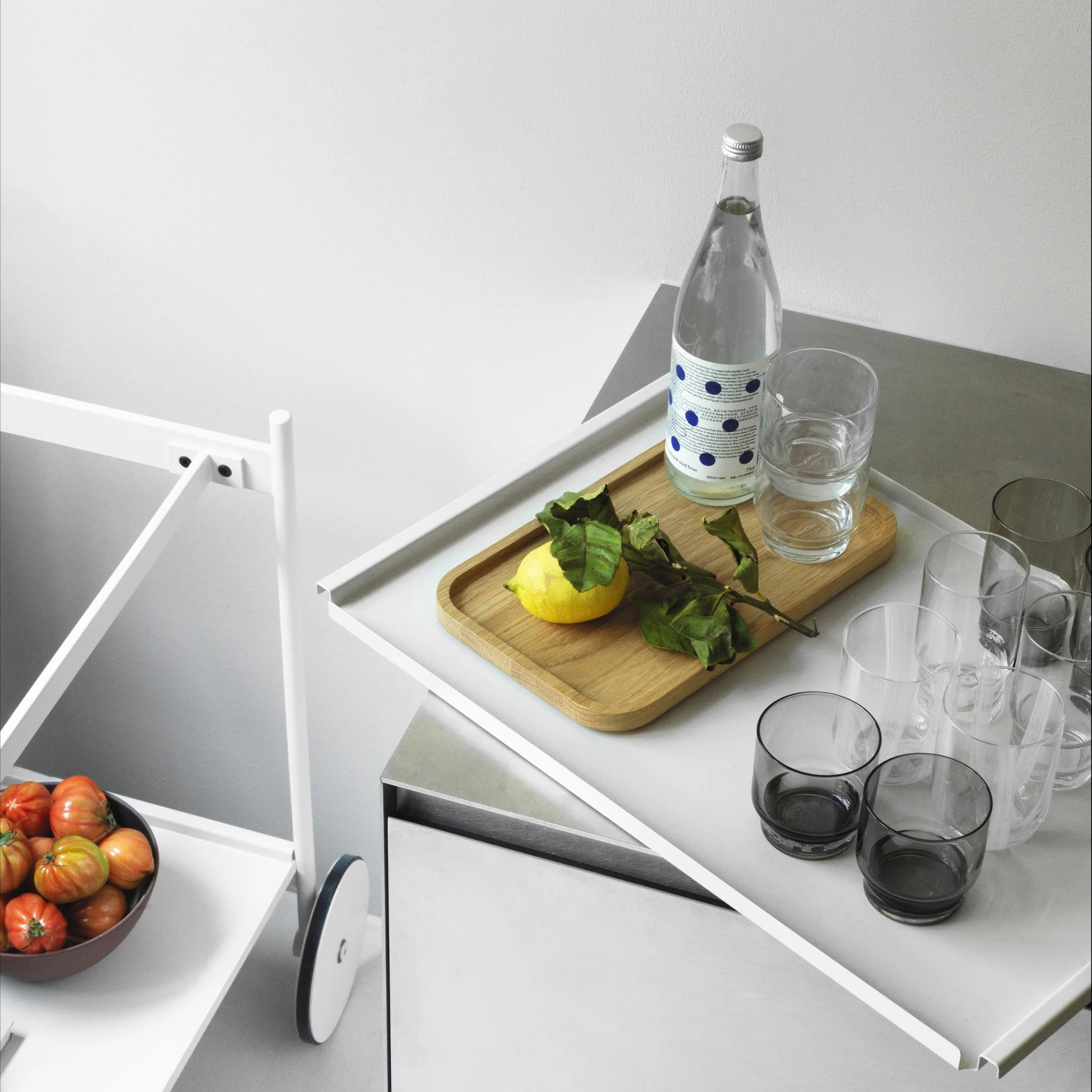NORMANN COPENHAGEN Rul Trolley/Bar Cart, Light Grey - Image 2