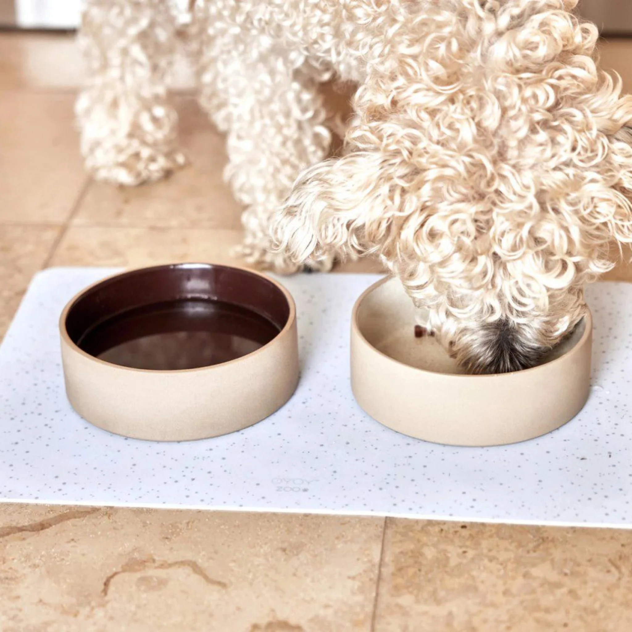 OYOY ZOO Koko Dog Bowl Mat, Ice Blue - Image 2