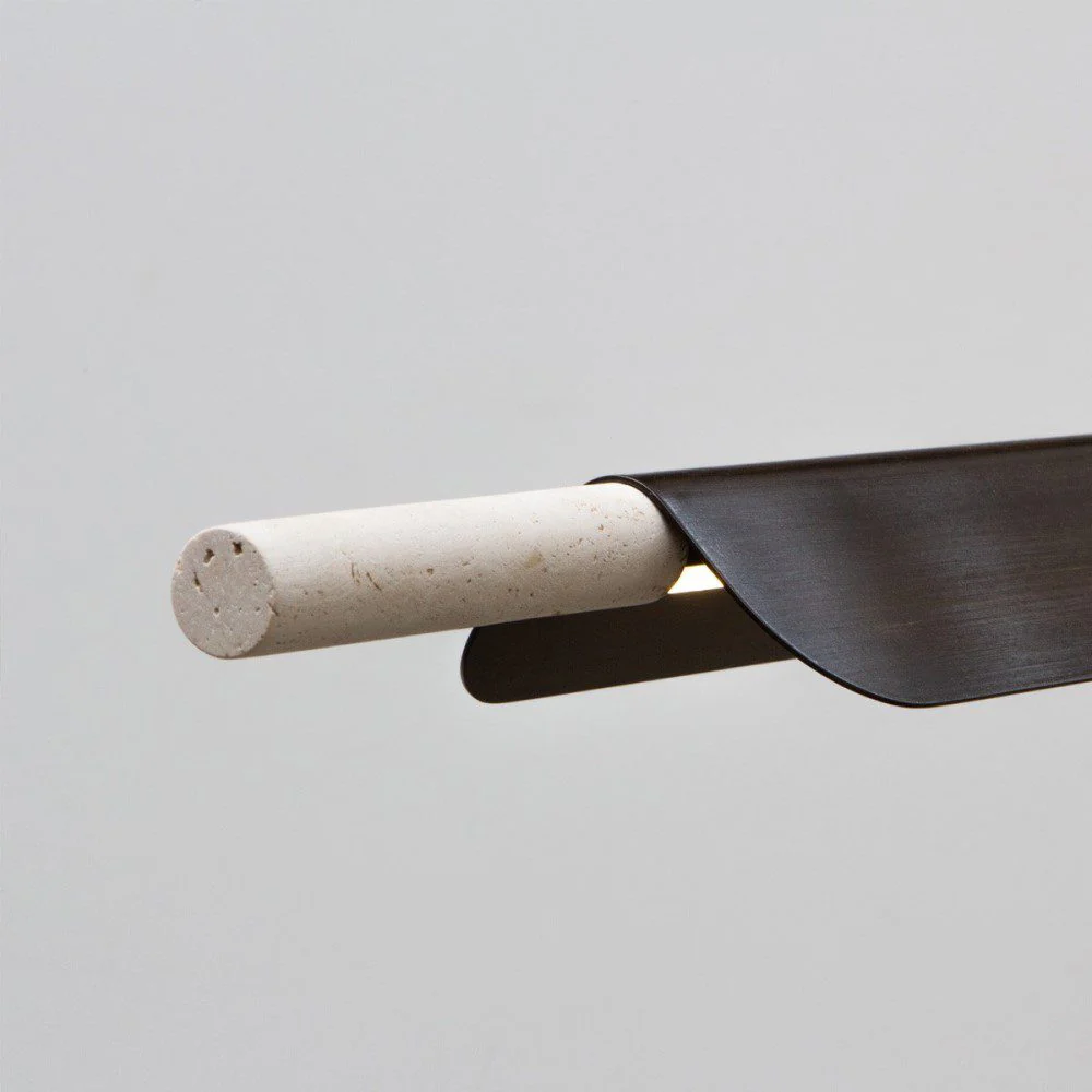 PRE-ORDER │ BEN TOVIM DESIGN Formation Linear Pendant, Bronze Patina/Raw Travertine - 2 Sizes