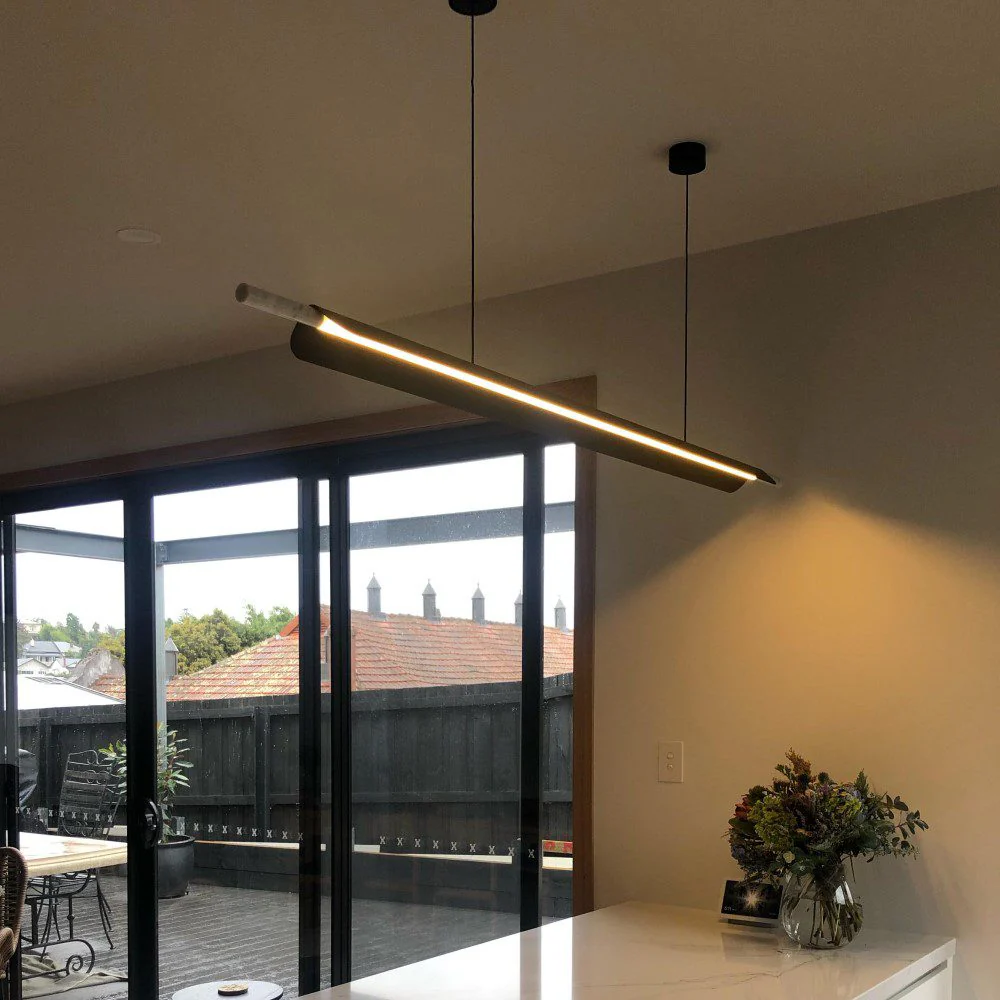 PRE-ORDER │ BEN TOVIM DESIGN Formation Linear Pendant, Bronze Patina/Raw Travertine - 2 Sizes - Image 2
