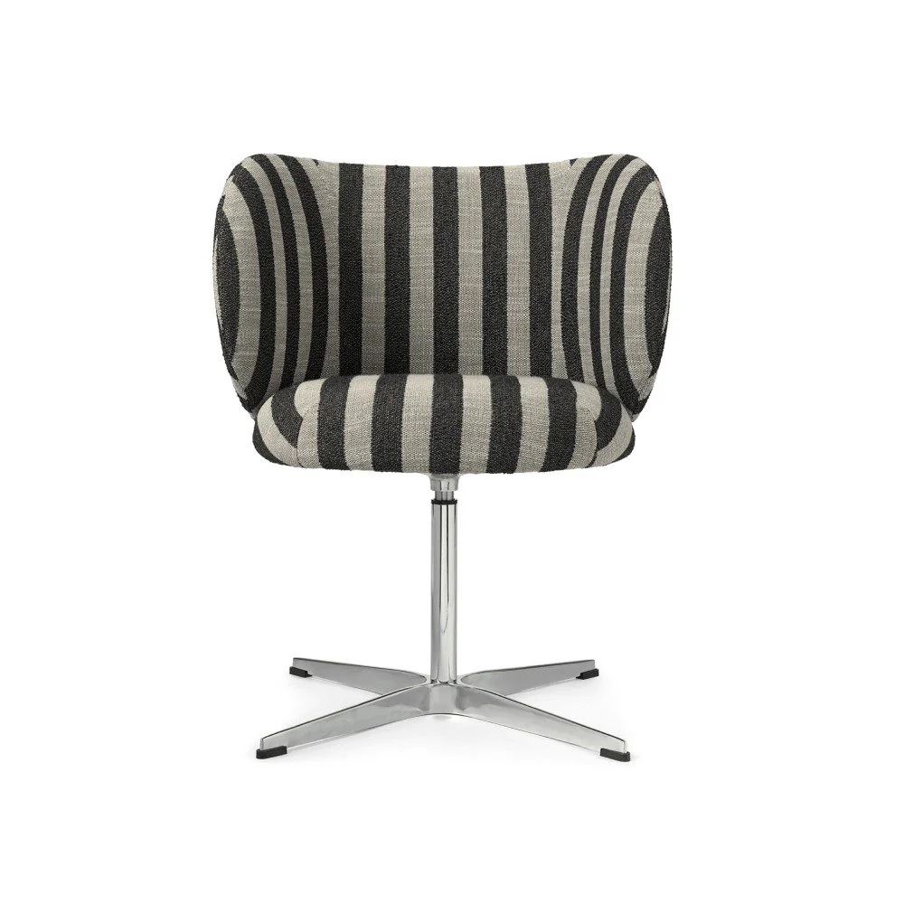PRE-ORDER β FERM LIVING Rico Dining Chair Swivel, Louisiana, Sand/Black